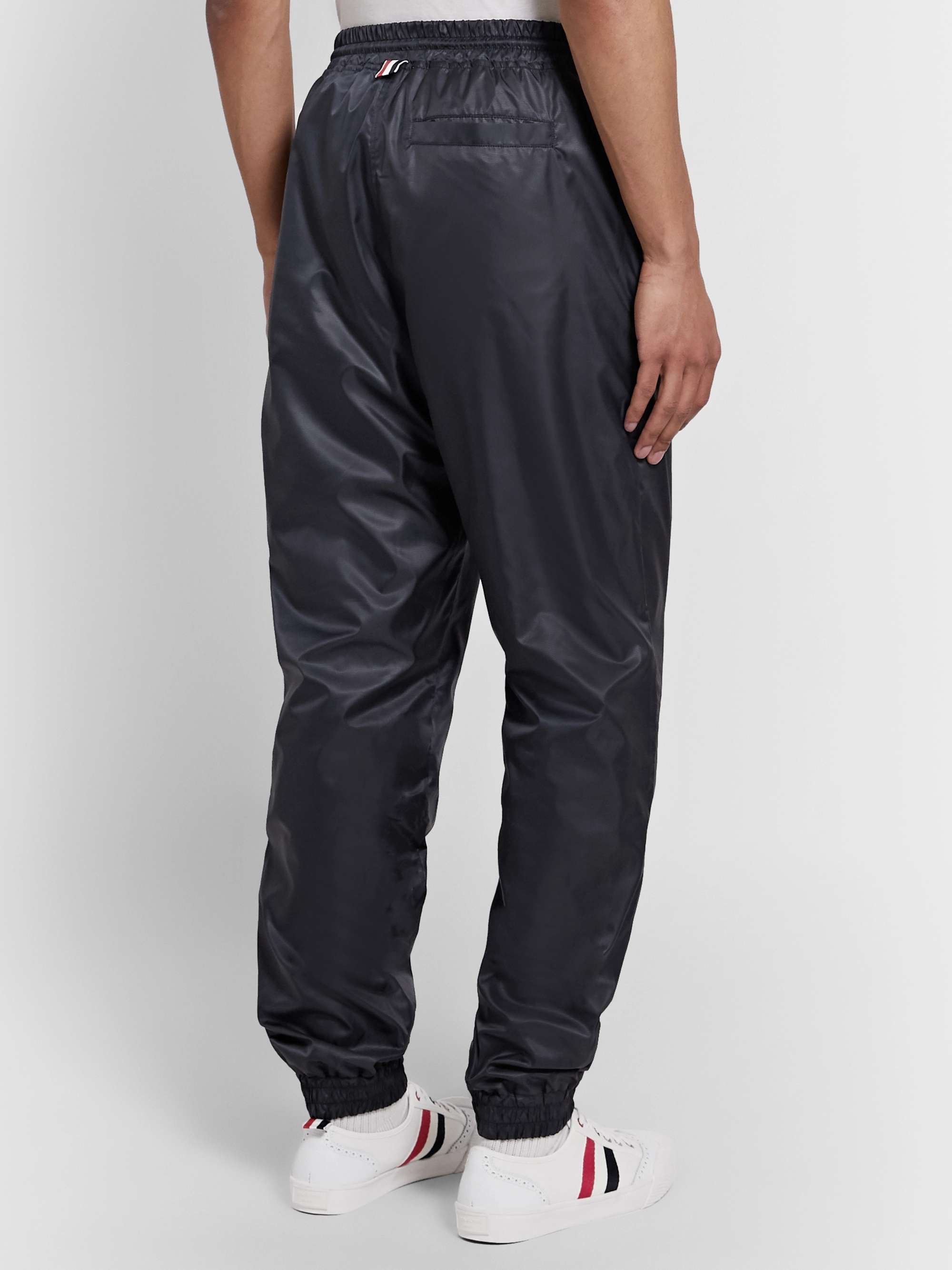 THOM BROWNE Tapered Grosgrain-Trimmed Ripstop Track Pants
