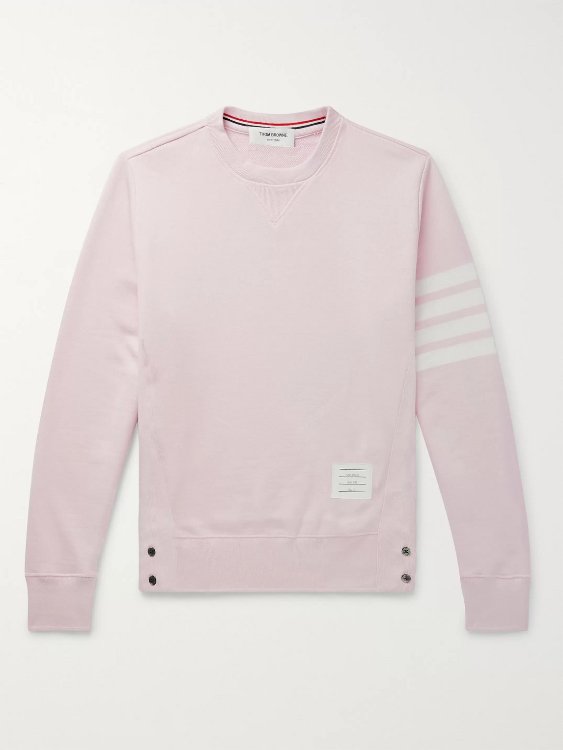 Thom Browne Slim-fit Striped Loopback Cotton-jersey Sweatshirt In Pink