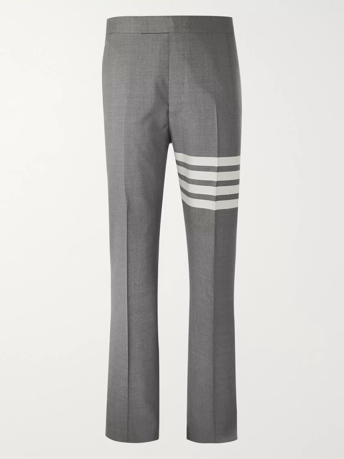 THOM BROWNE GREY SLIM-FIT TAPERED STRIPED WOOL SUIT TROUSERS