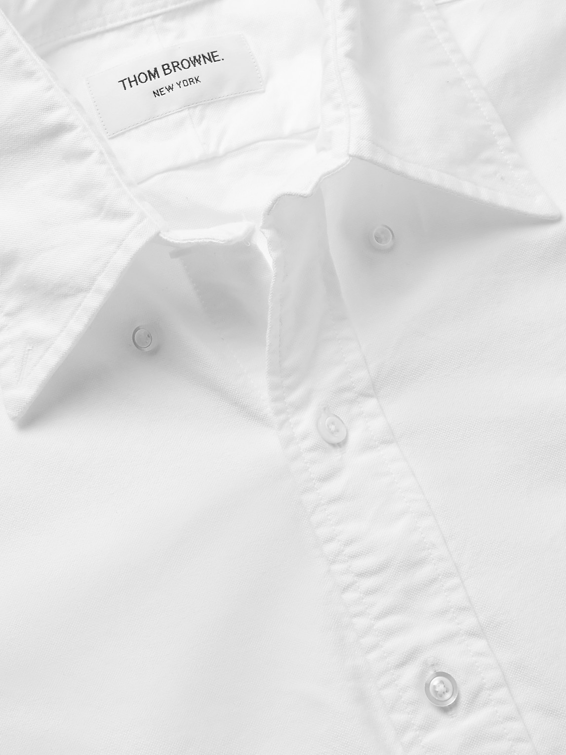 Thom Browne Grey Classic Point Collar Grosgrain Armband Shirt In Off