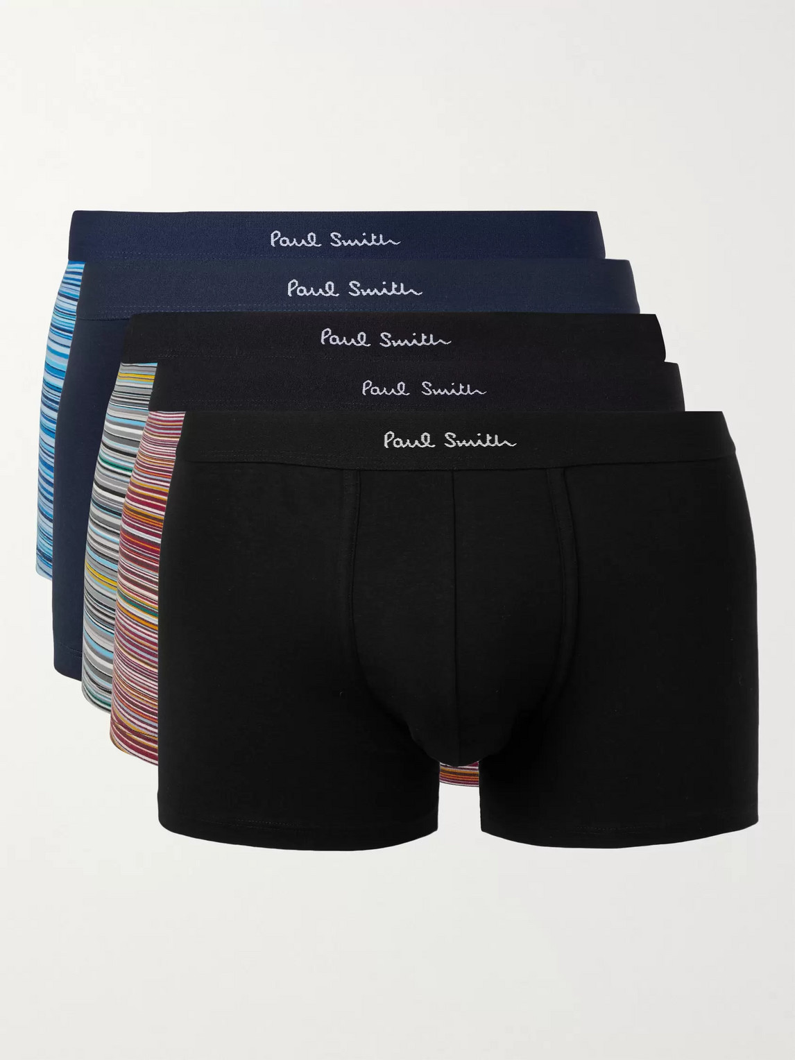 Paul Smith Five-pack Stretch-cotton Boxer Briefs In Multi