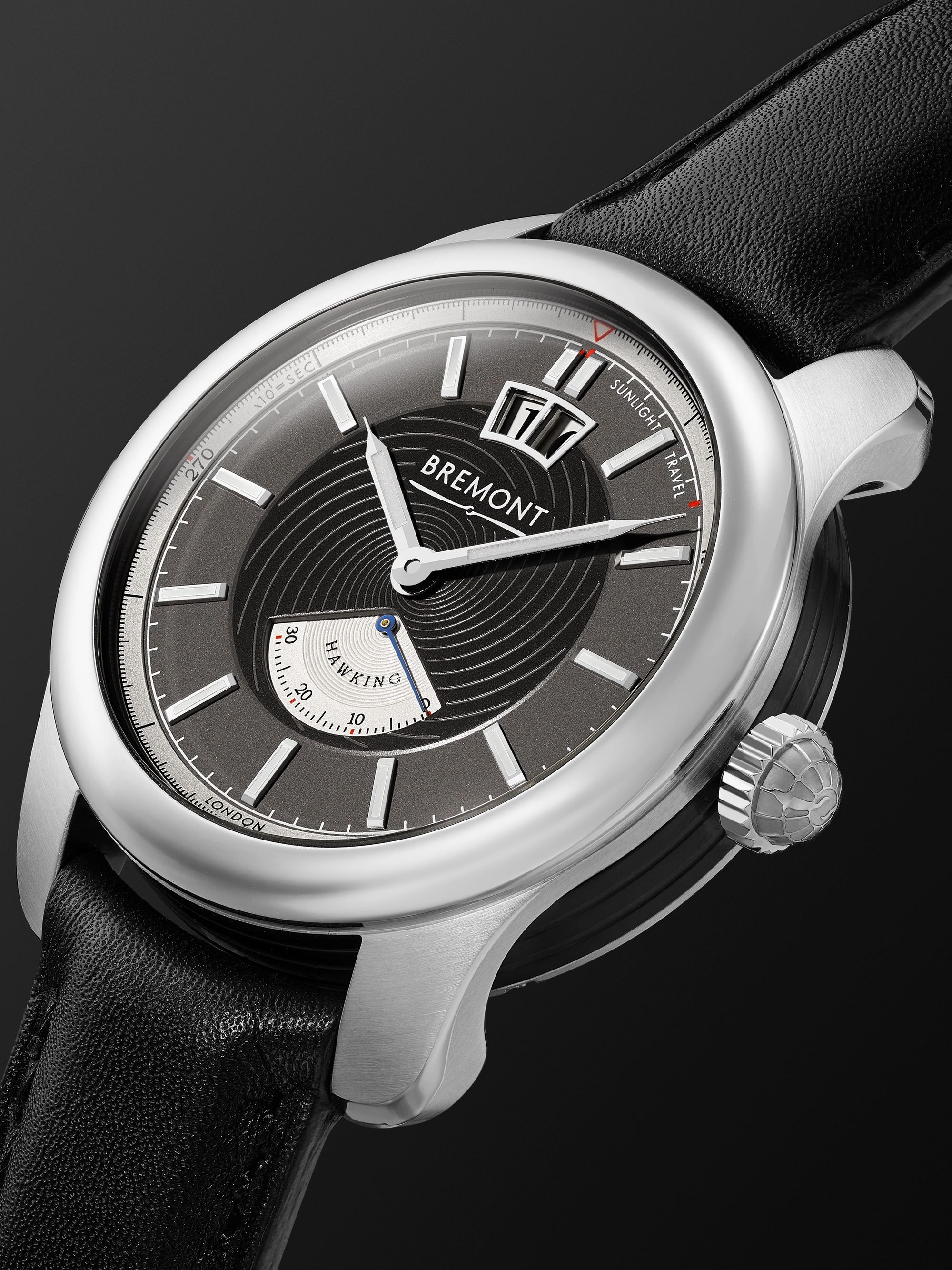 BREMONT Hawking Limited Edition Automatic 41mm Stainless Steel and Leather Watch