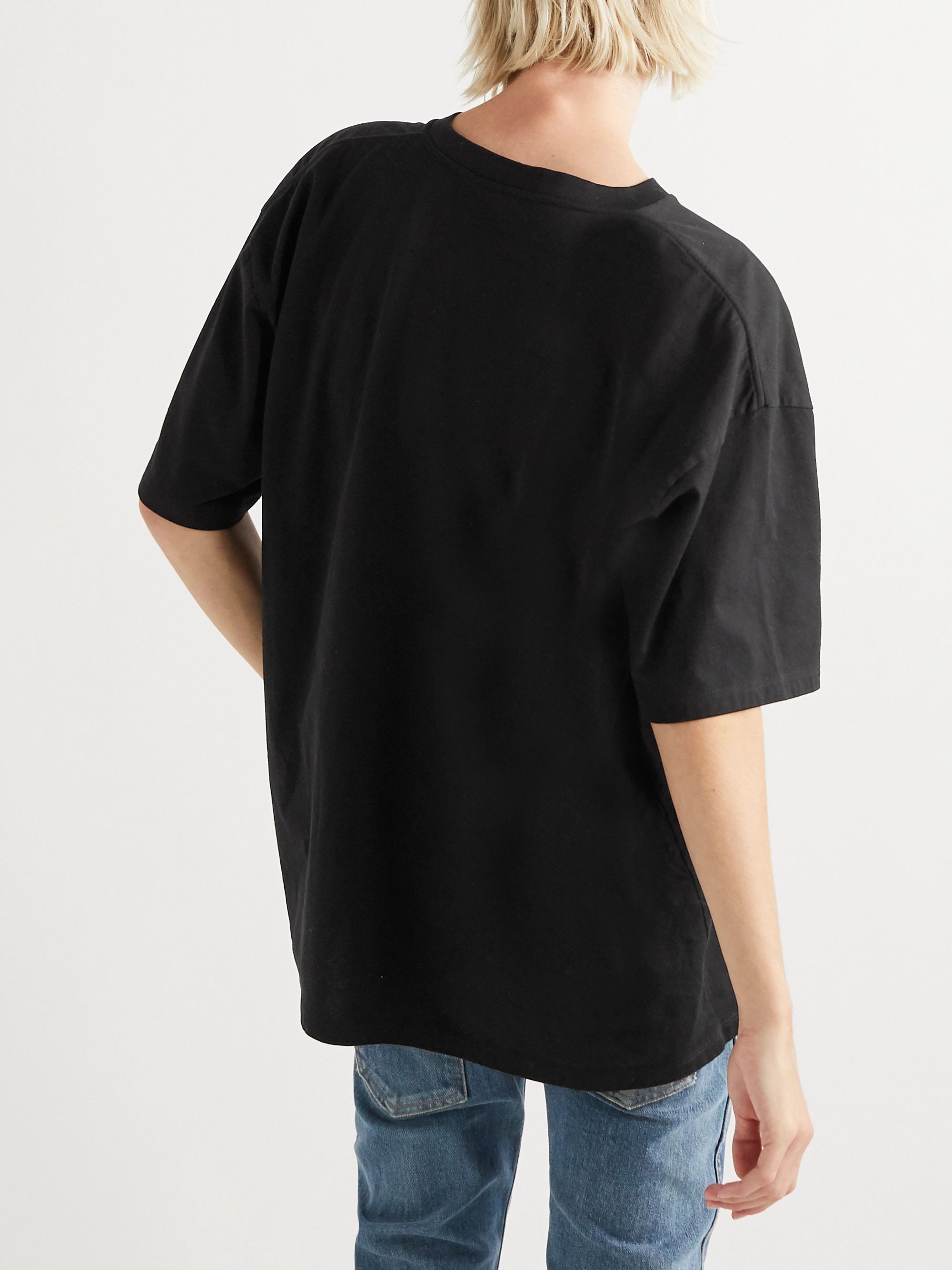 Black Logo-Print Cotton-Jersey T-Shirt | CELINE HOMME | MR PORTER
