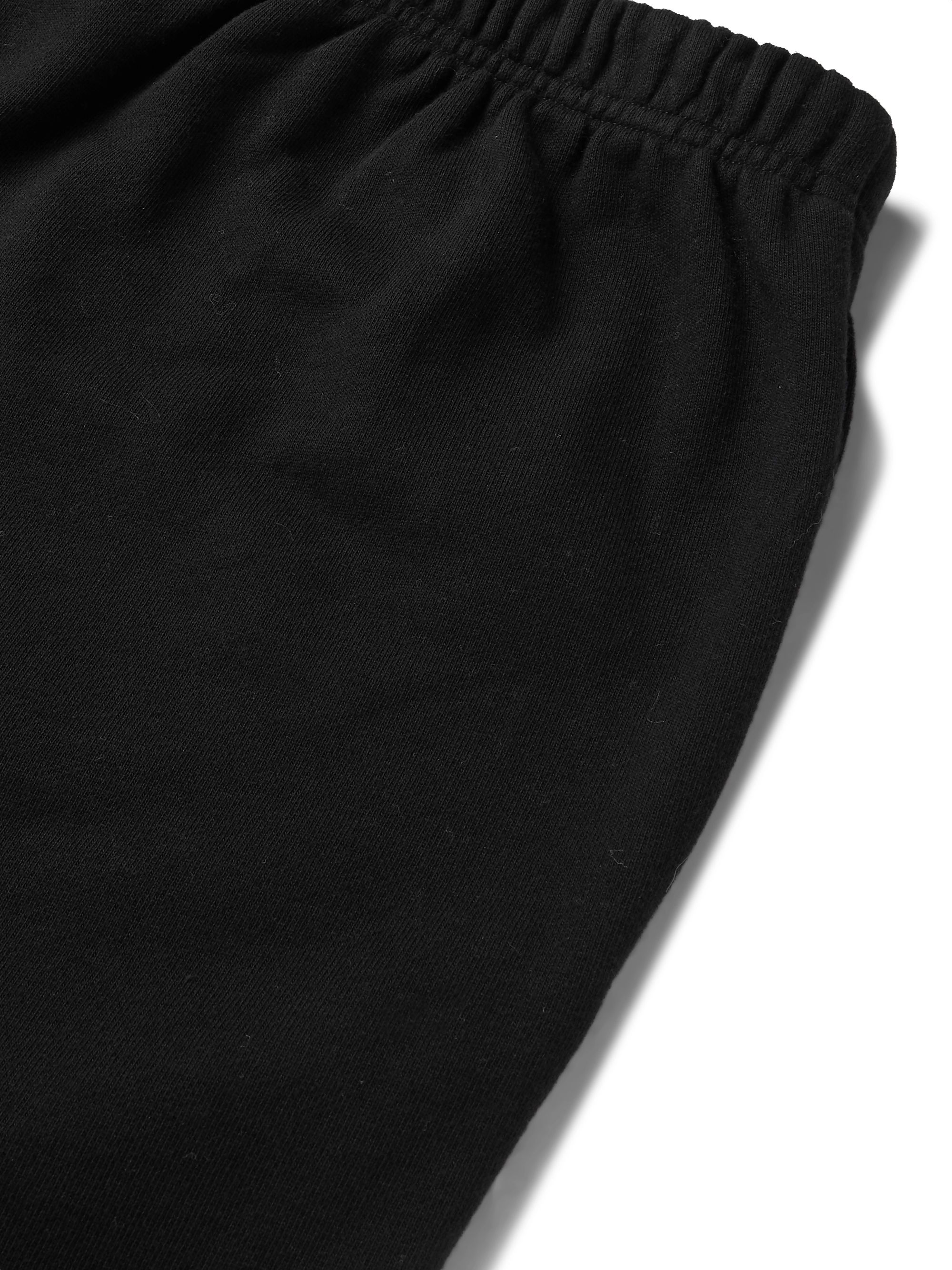 Black Logo-Embroidered Loopback Cotton-Jersey Drawstring Shorts ...