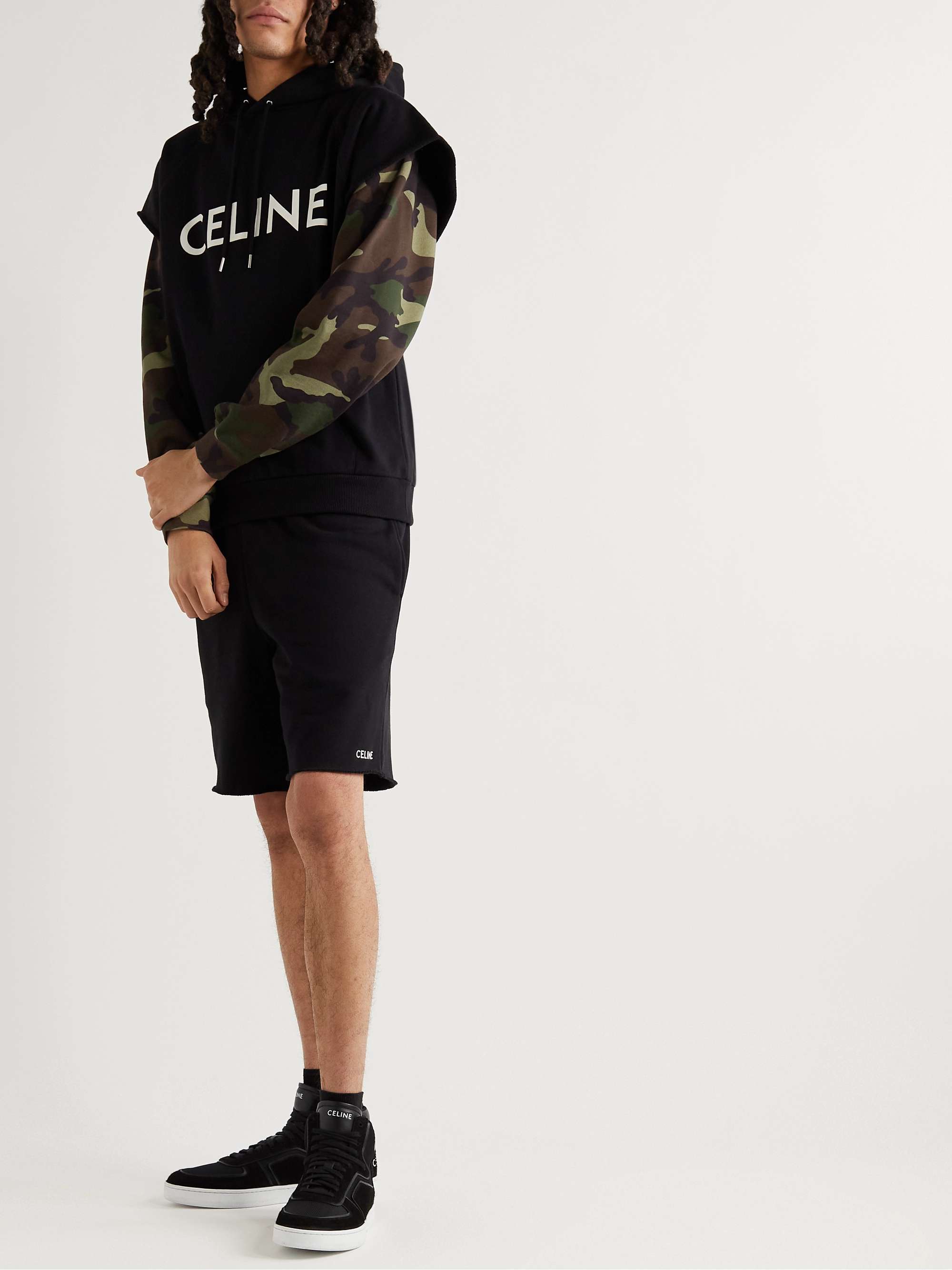 Black Oversized Zebra-Print Cotton-Blend Sweater | CELINE HOMME 