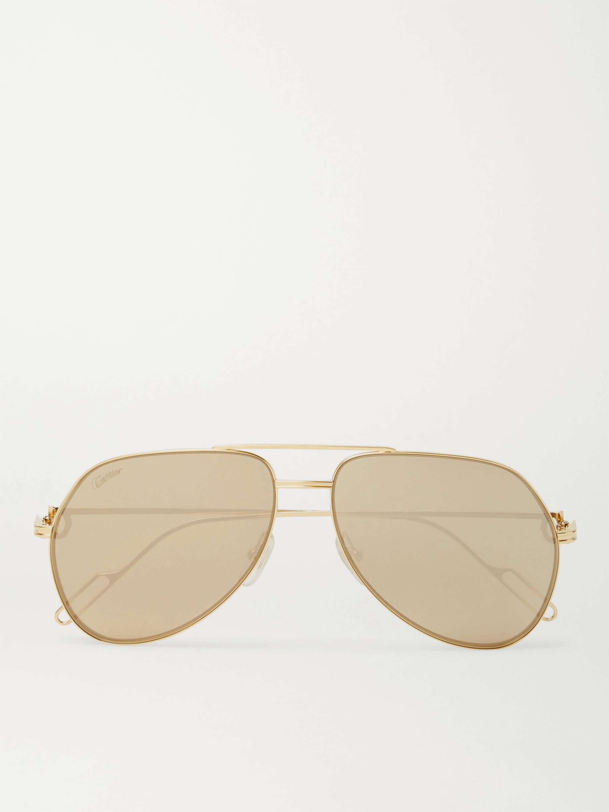 CARTIER EYEWEAR Aviator-Style Gold-Tone Sunglasses
