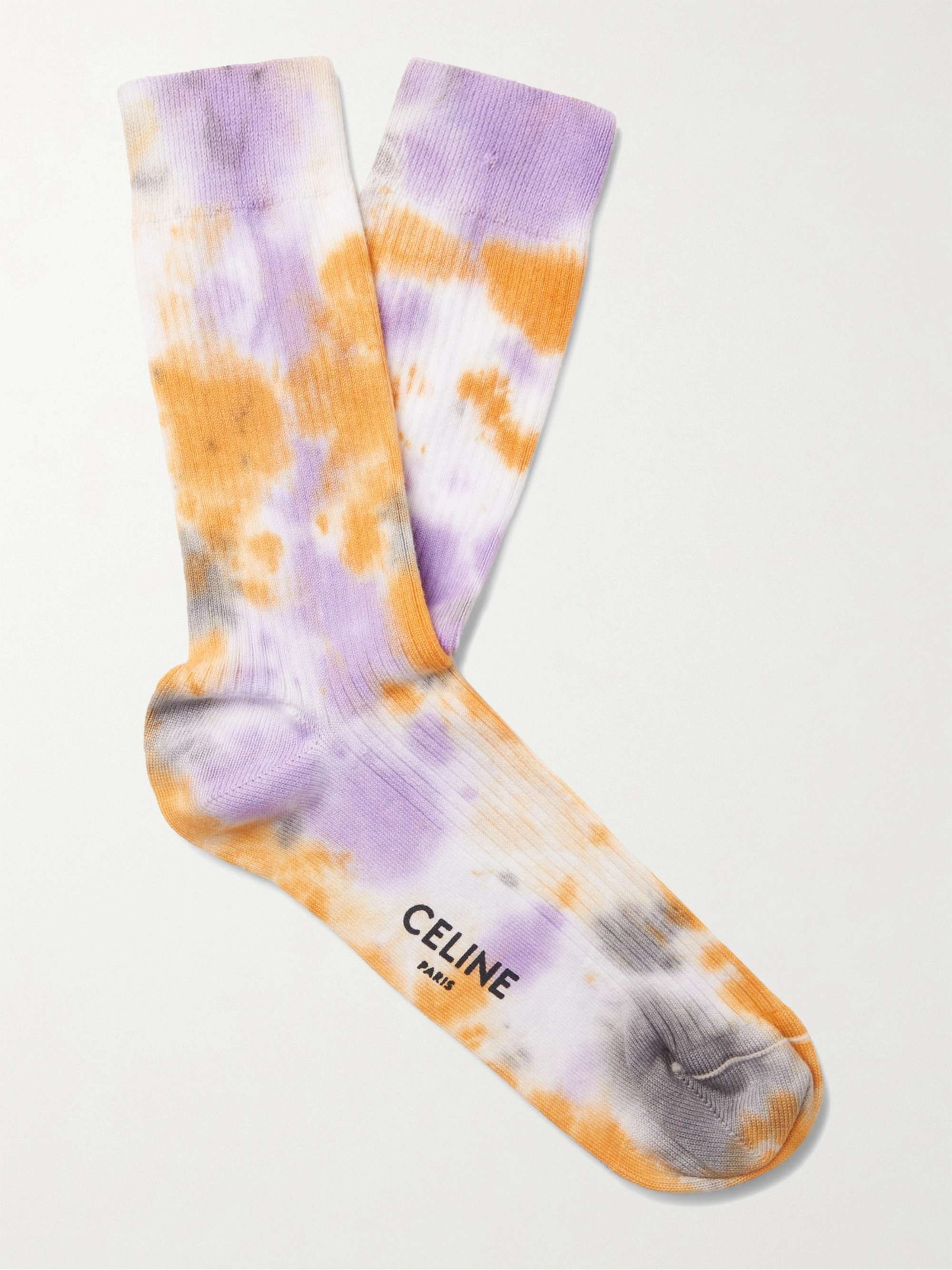 CELINE HOMME Tie-Dyed Cotton Socks