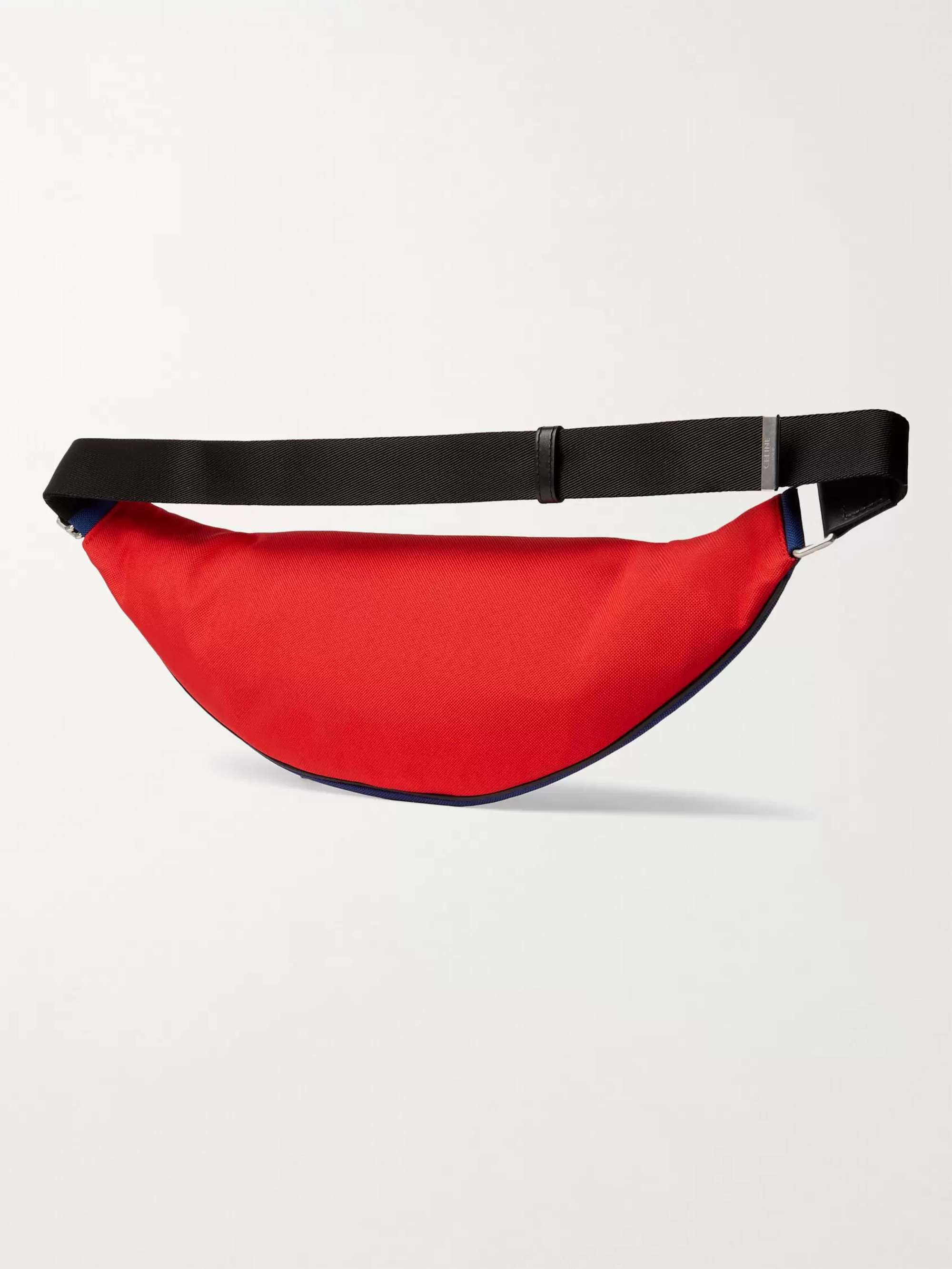 CELINE HOMME Logo-Print Colour-Block Nylon Belt Bag