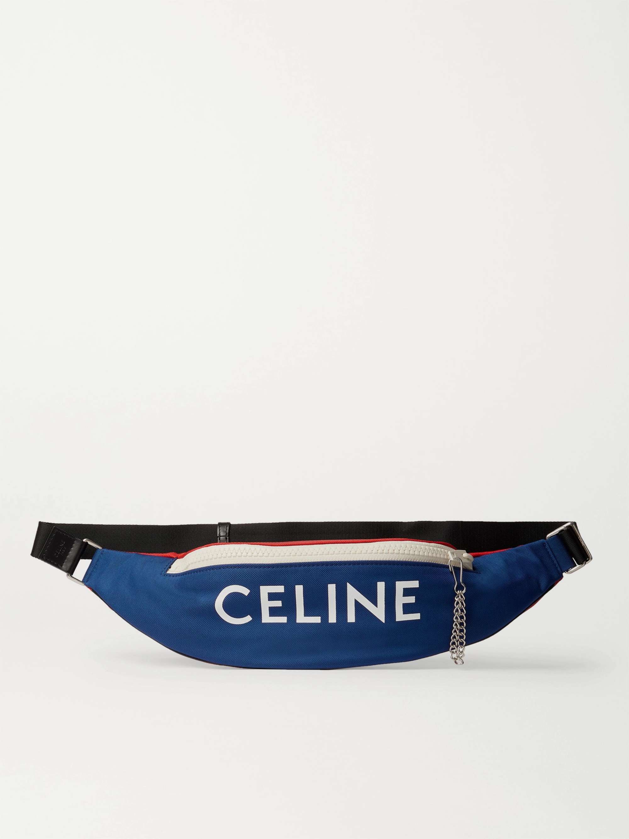 CELINE HOMME Logo-Print Colour-Block Nylon Belt Bag