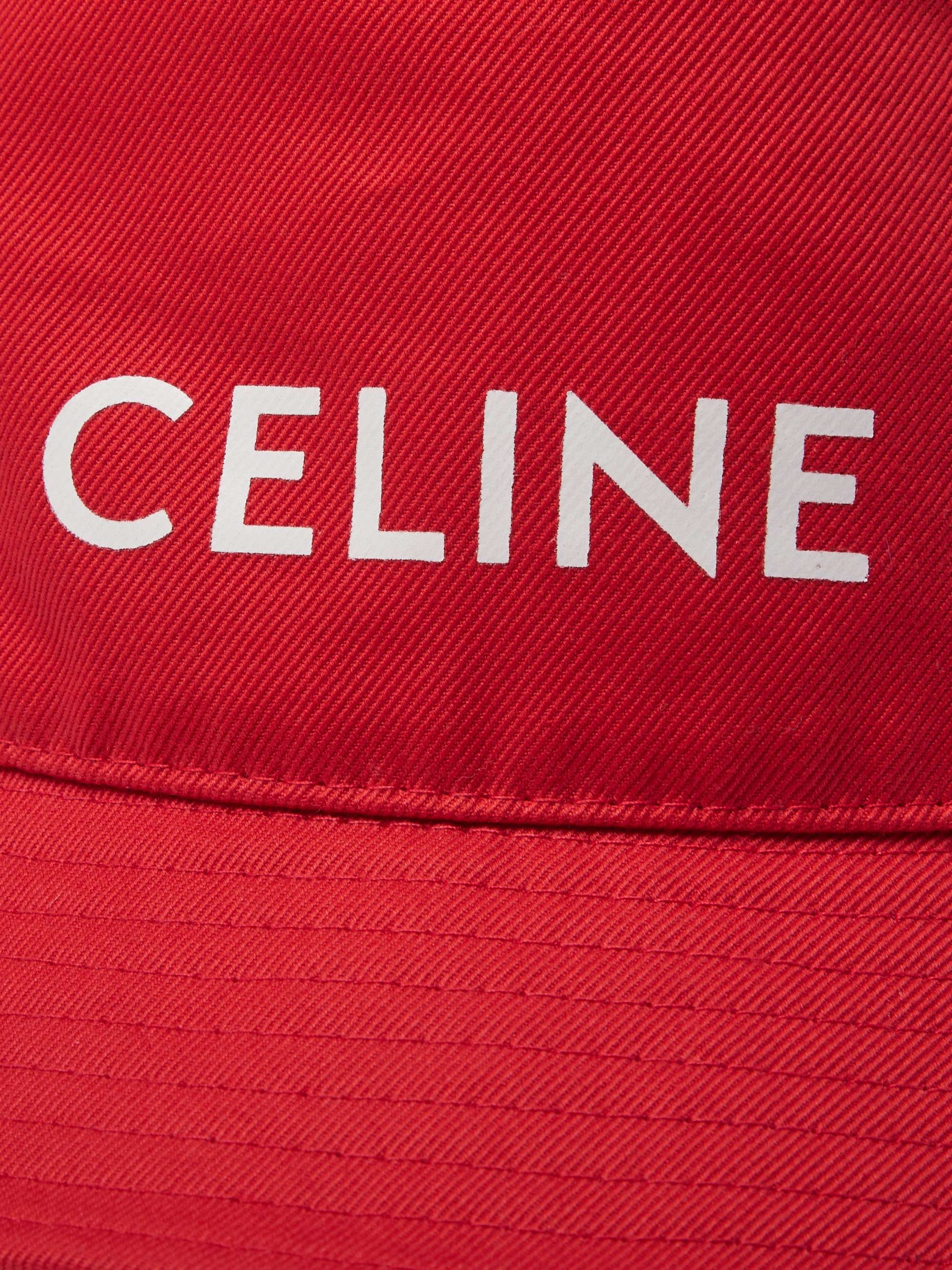 CELINE HOMME Logo-Print Cotton-Twill Bucket Hat