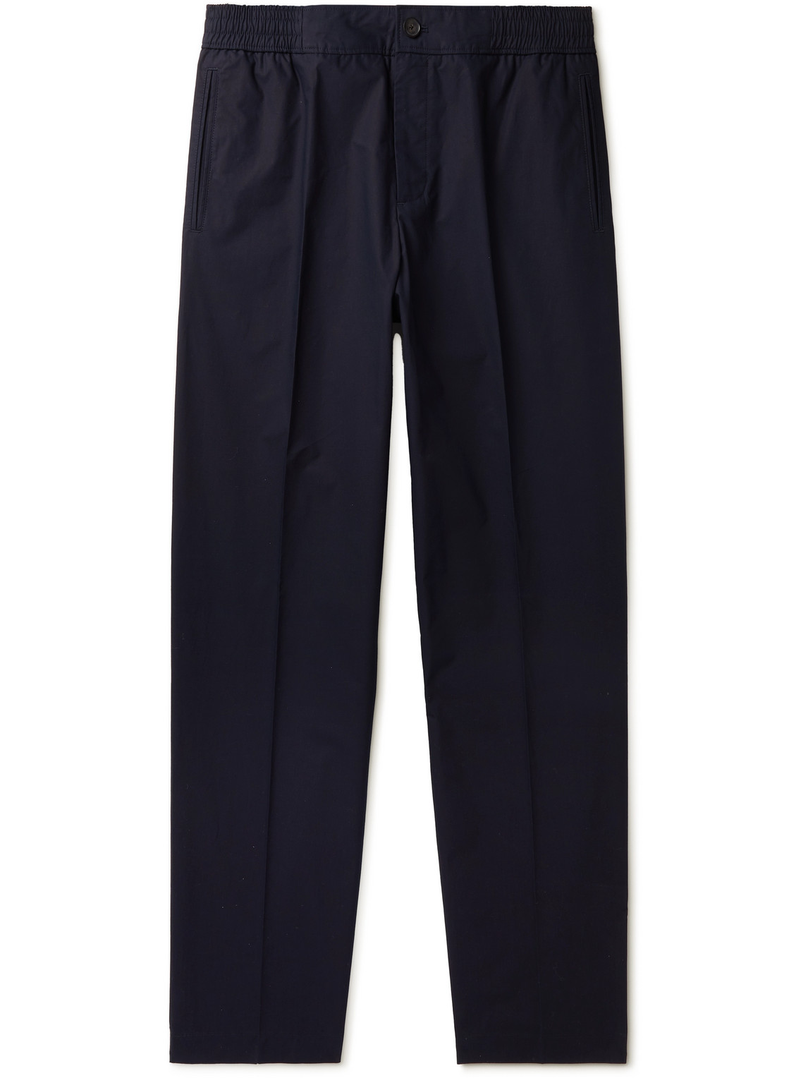 Mr P Relaxed Cotton Elasticated Trousers In Blue