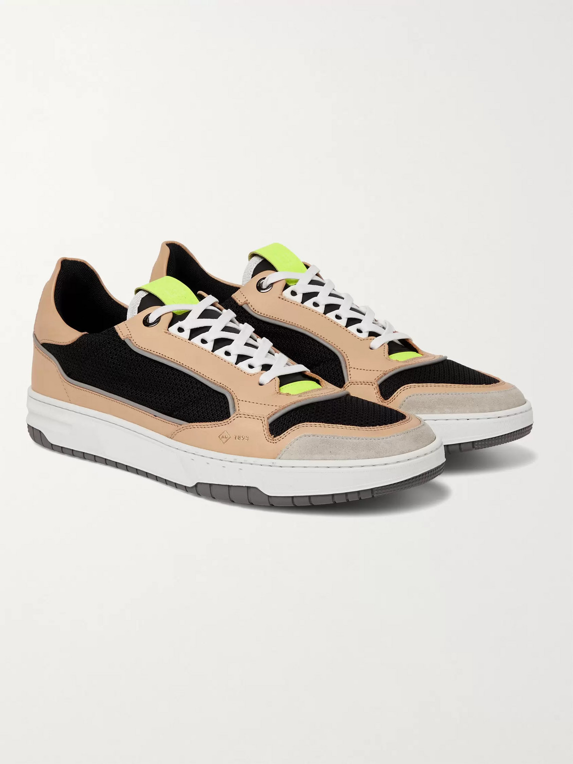 Dunhill Court Pro Suede-trimmed Mesh And Leather Sneakers In Brown