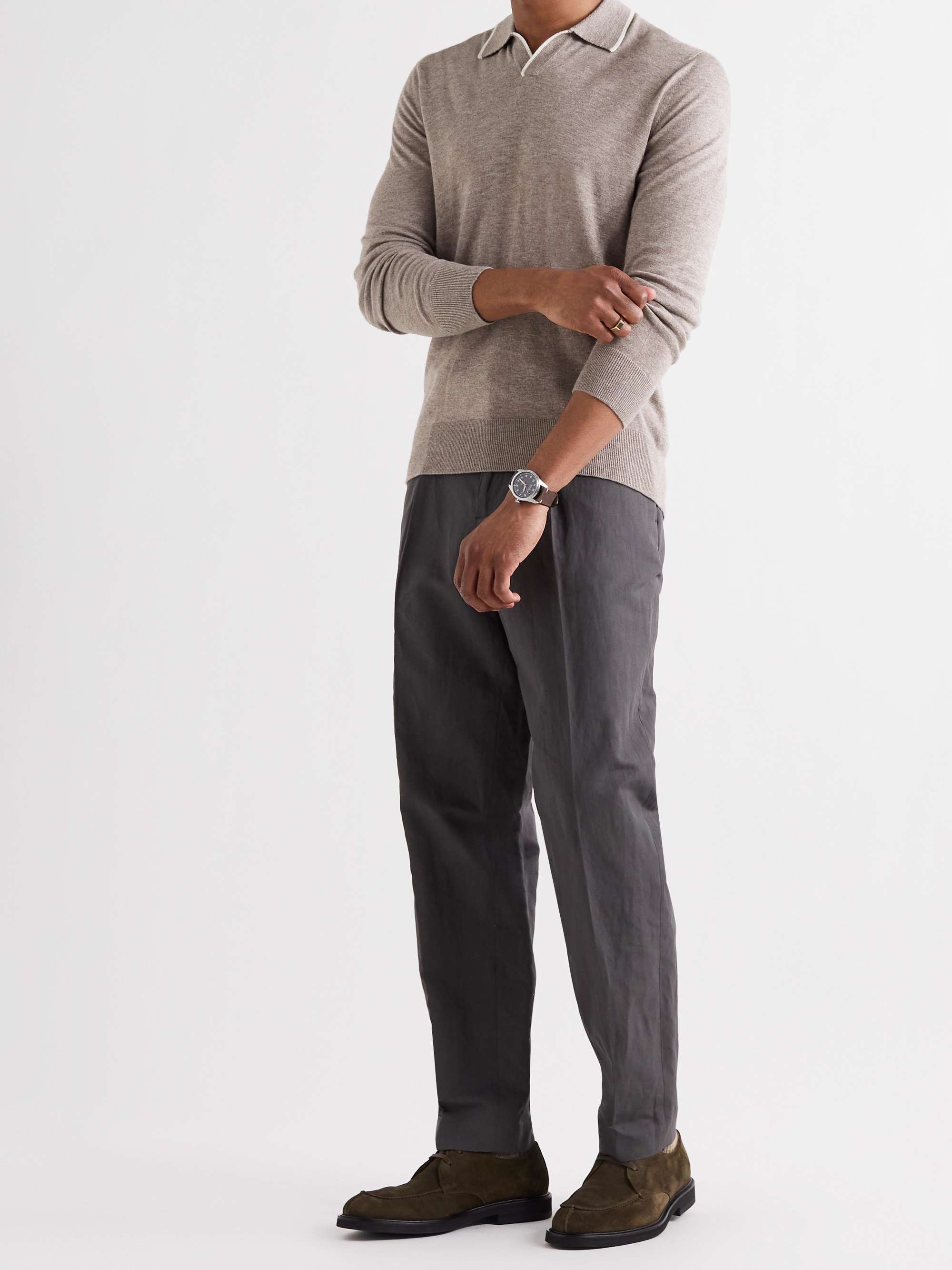 MR P. Slim-Fit Cashmere and Silk-Blend Polo Shirt
