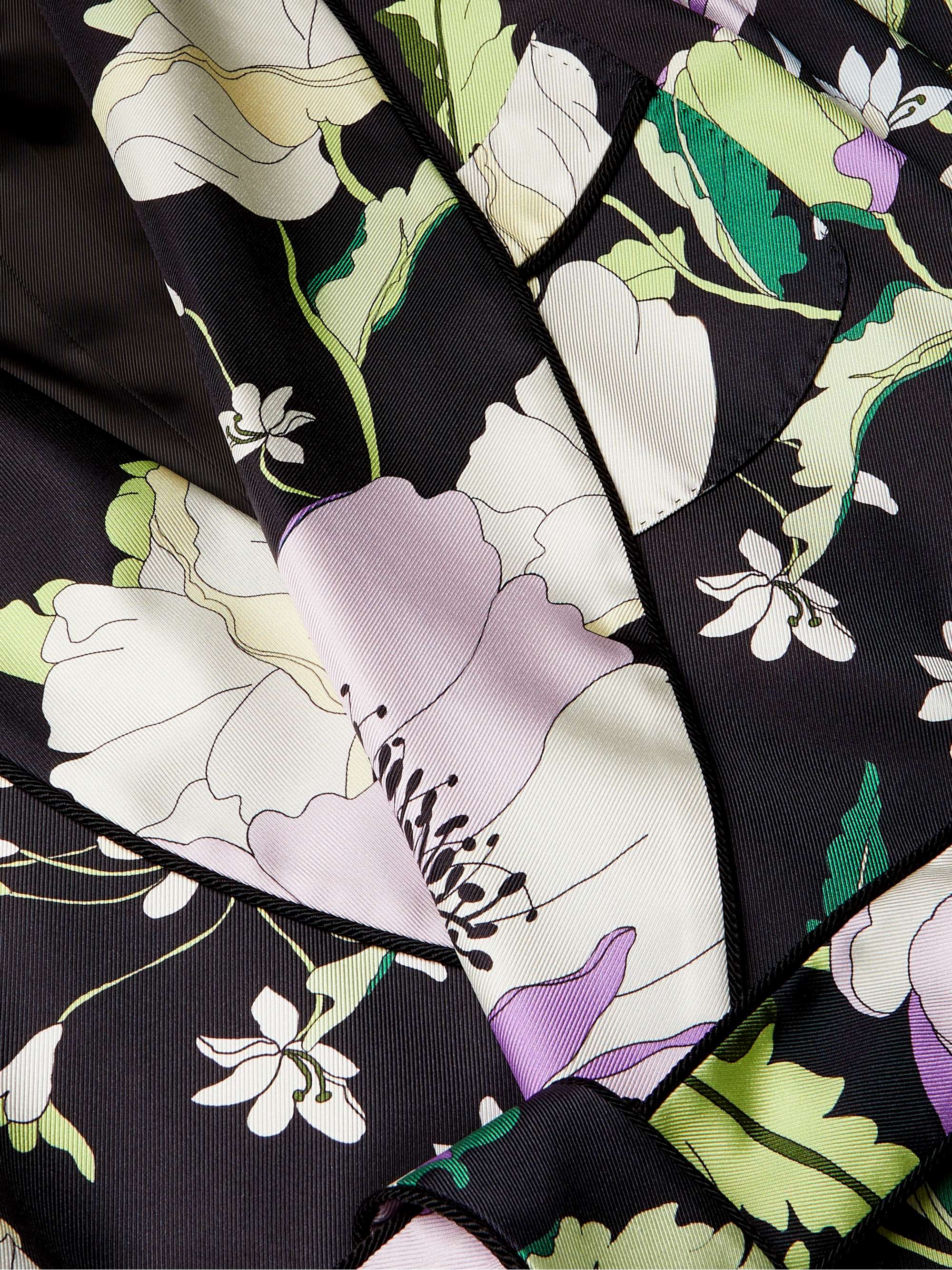 TOM FORD Tasselled Piped Floral-Print Silk-Twill Robe