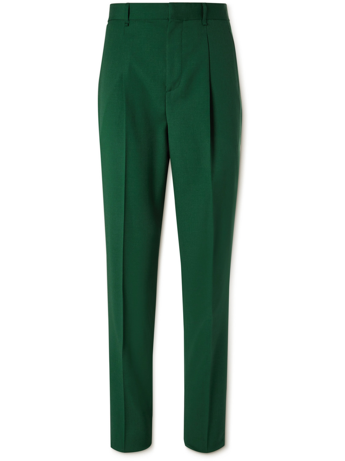 Tod's Virgin Wool And Mohair-blend Trousers In Green