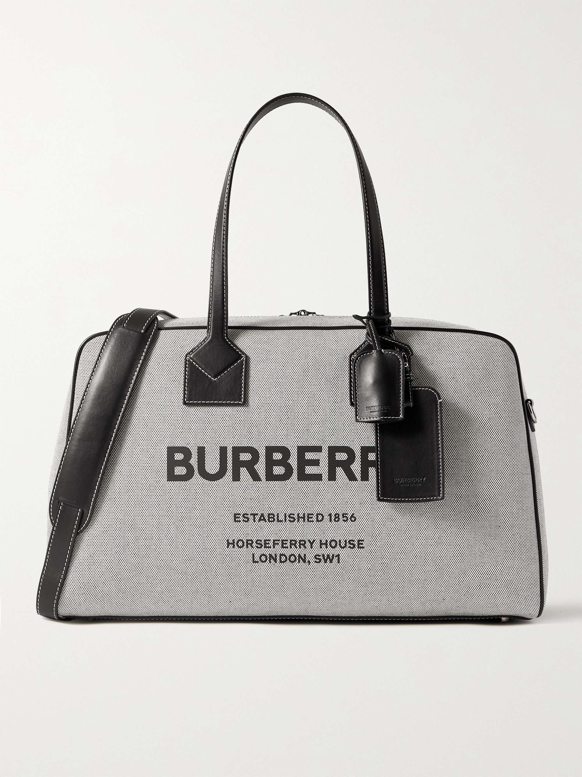 BURBERRY Logo-Print Leather-Trimmed Canvas Holdall