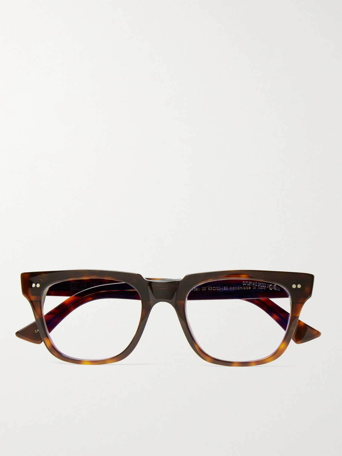 Cutler And Gross 1381 Square-frame Tortoiseshell Acetate Blue Light-blocking Optical Glasses