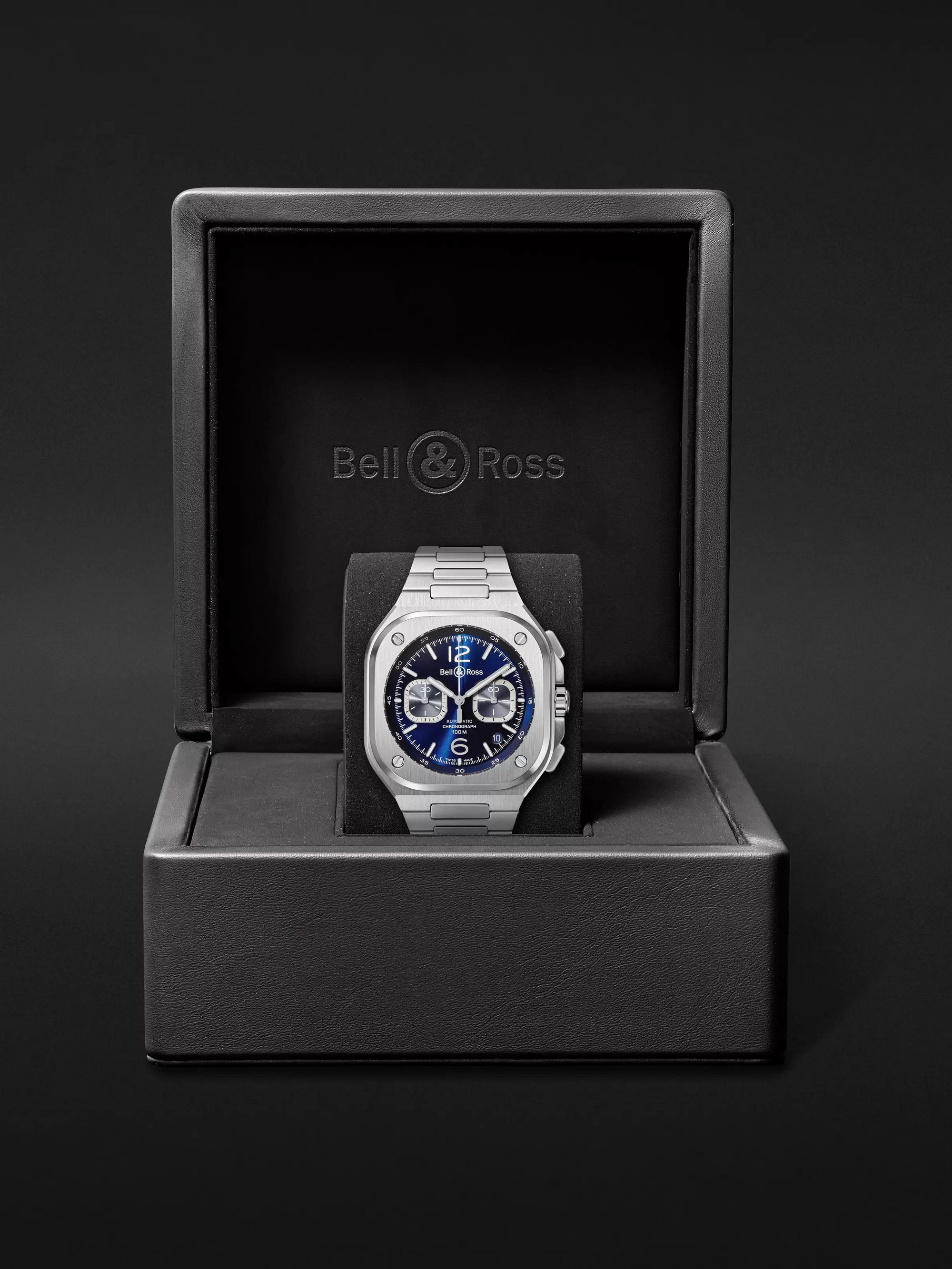 BELL & ROSS BR 05 Automatic Chronograph 42mm Stainless Steel Watch, Ref. No. BR05C-BU-ST/SST