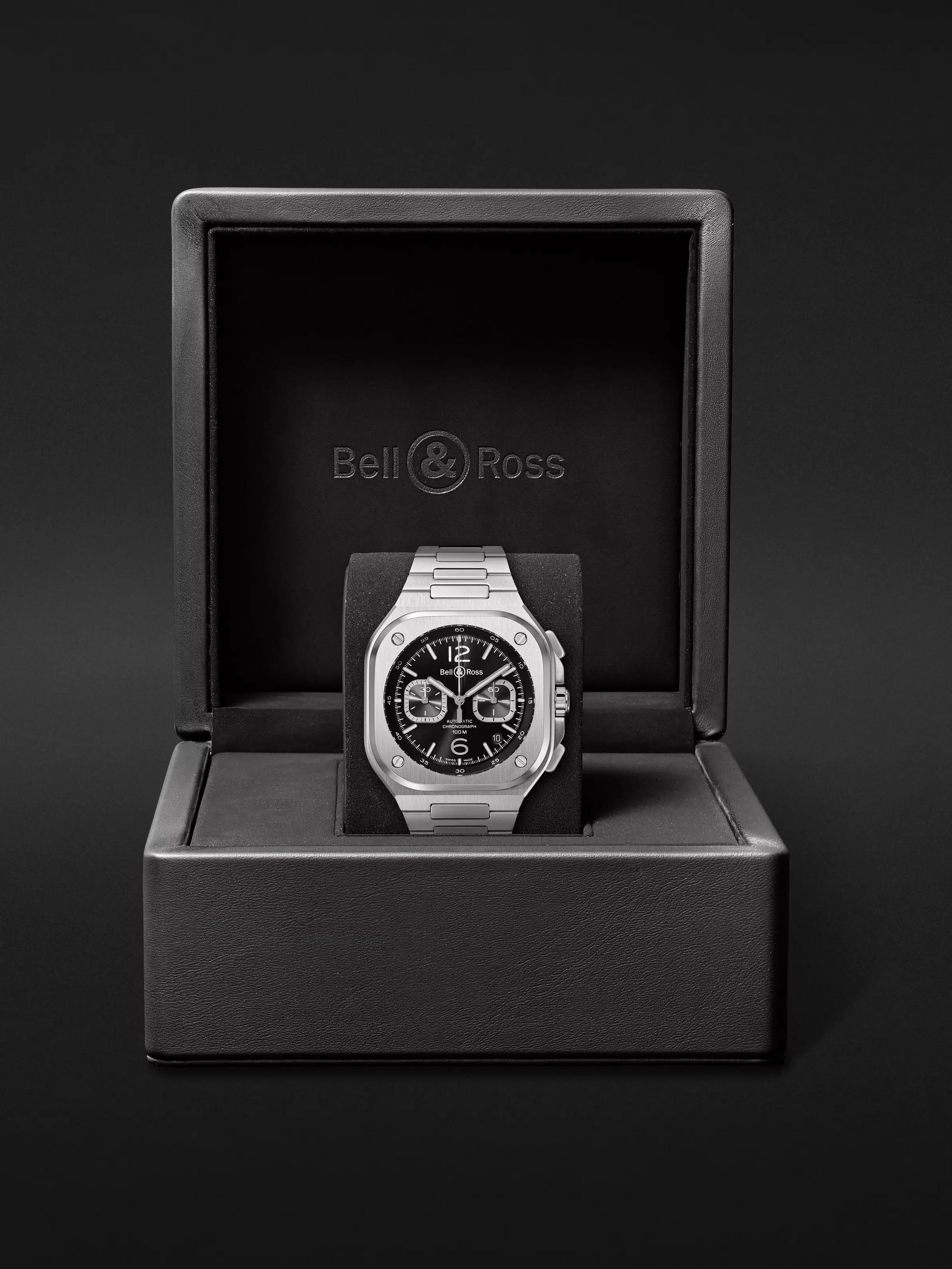BELL & ROSS BR 05 Automatic Chronograph 42mm Stainless Steel Watch, Ref. No. BR05C-BL-ST/SST