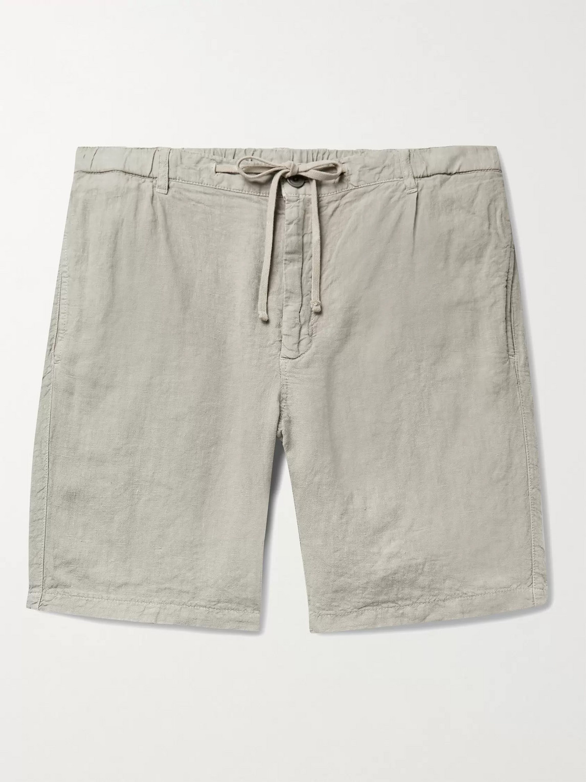 Hartford Pleated Linen Drawstring Shorts In Neutrals