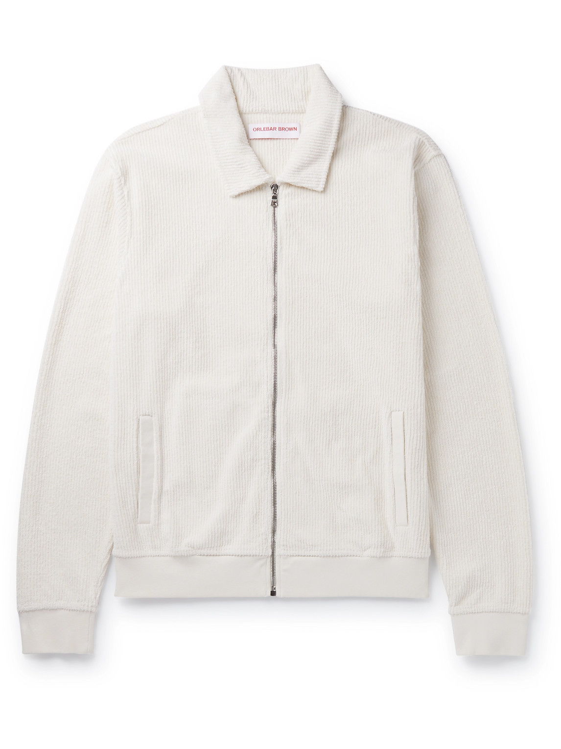 Orlebar Brown Brendon Cotton-terry Blouson Jacket In Neutrals