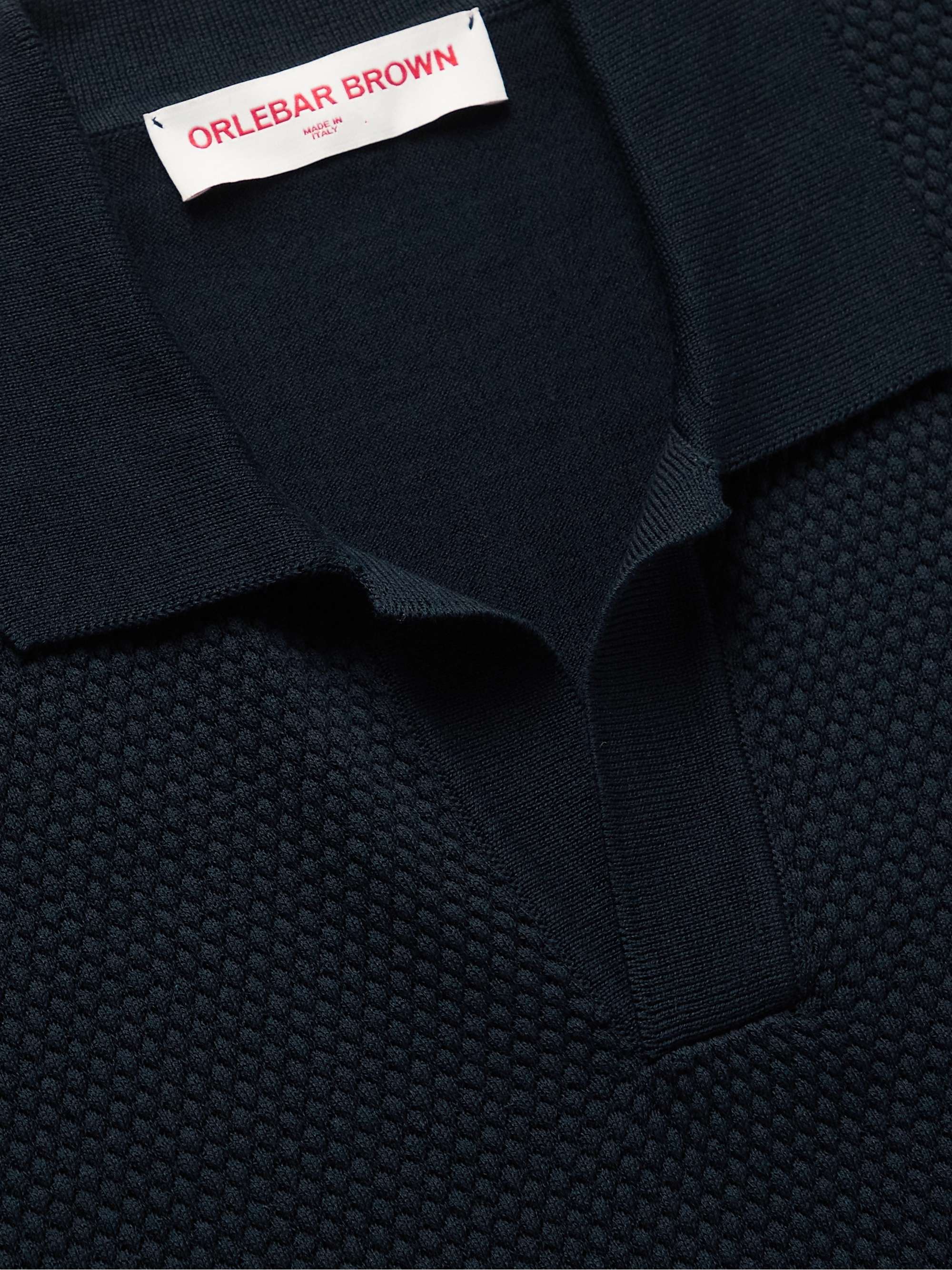 ORLEBAR BROWN Horton Slim-Fit Honeycomb-Knit Cotton Polo Shirt