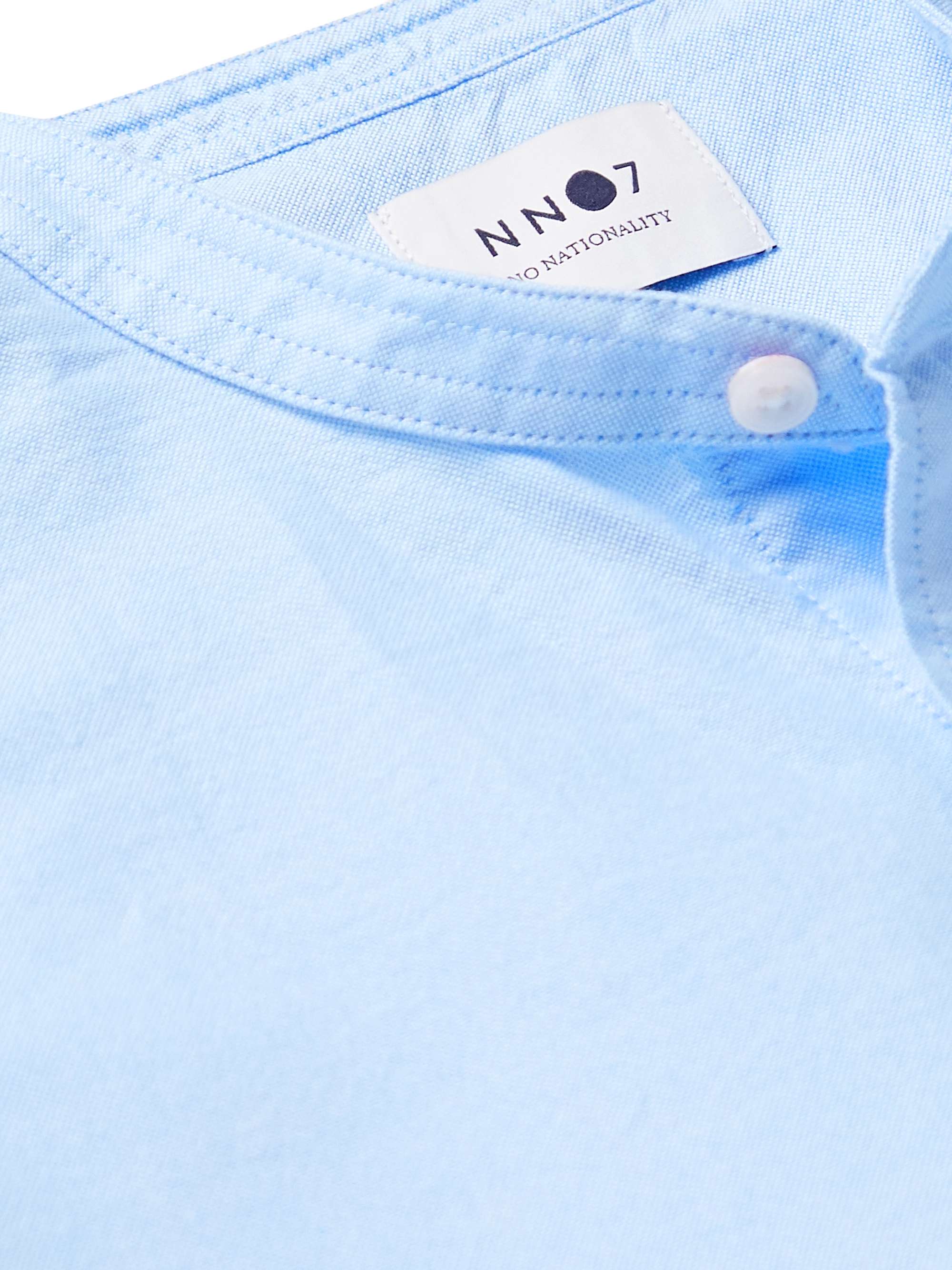 NN07 Justin Grandad-Collar Cotton Oxford Shirt