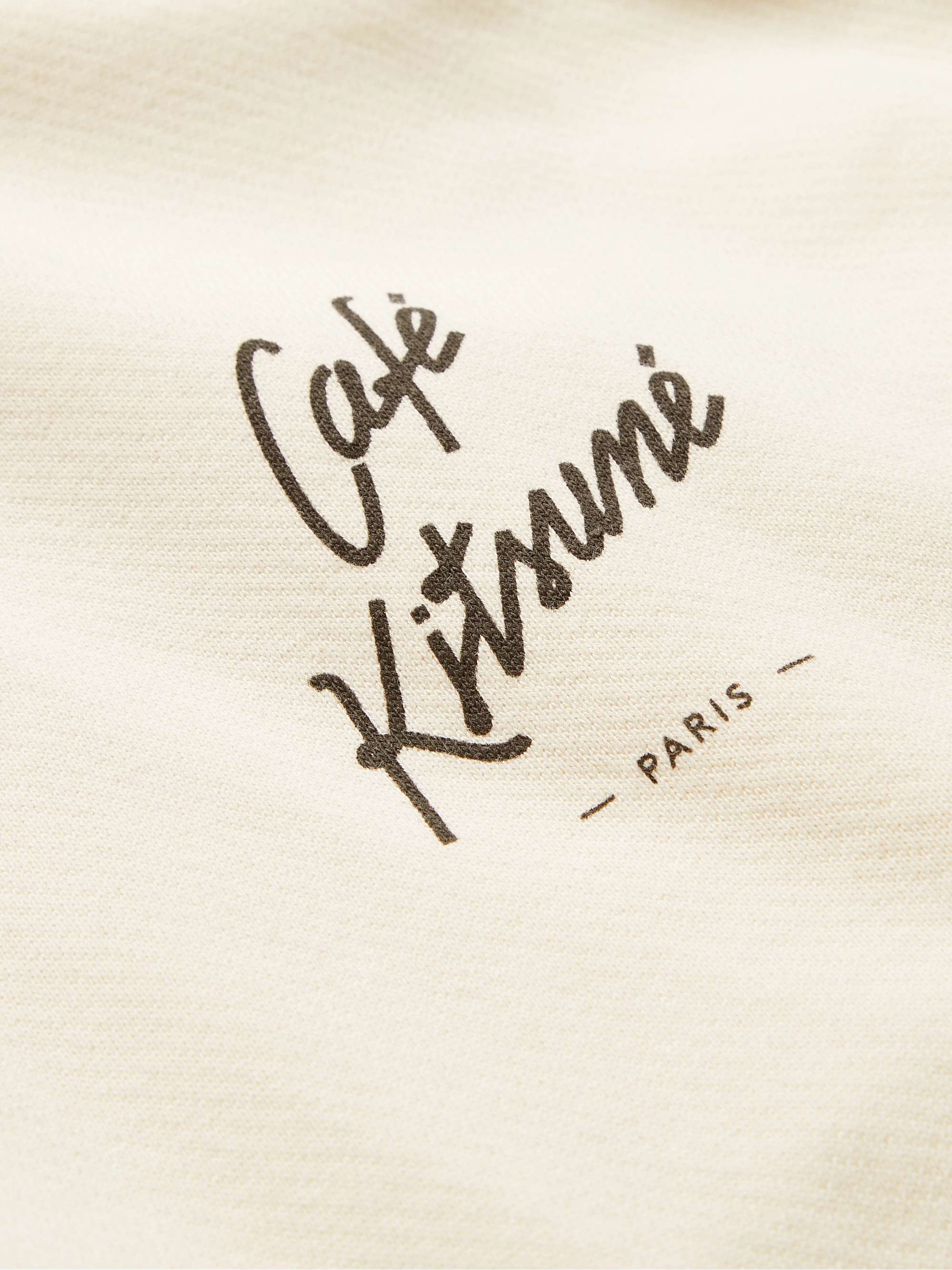 CAFÉ KITSUNÉ Logo-Print Cotton-Jersey Hoodie