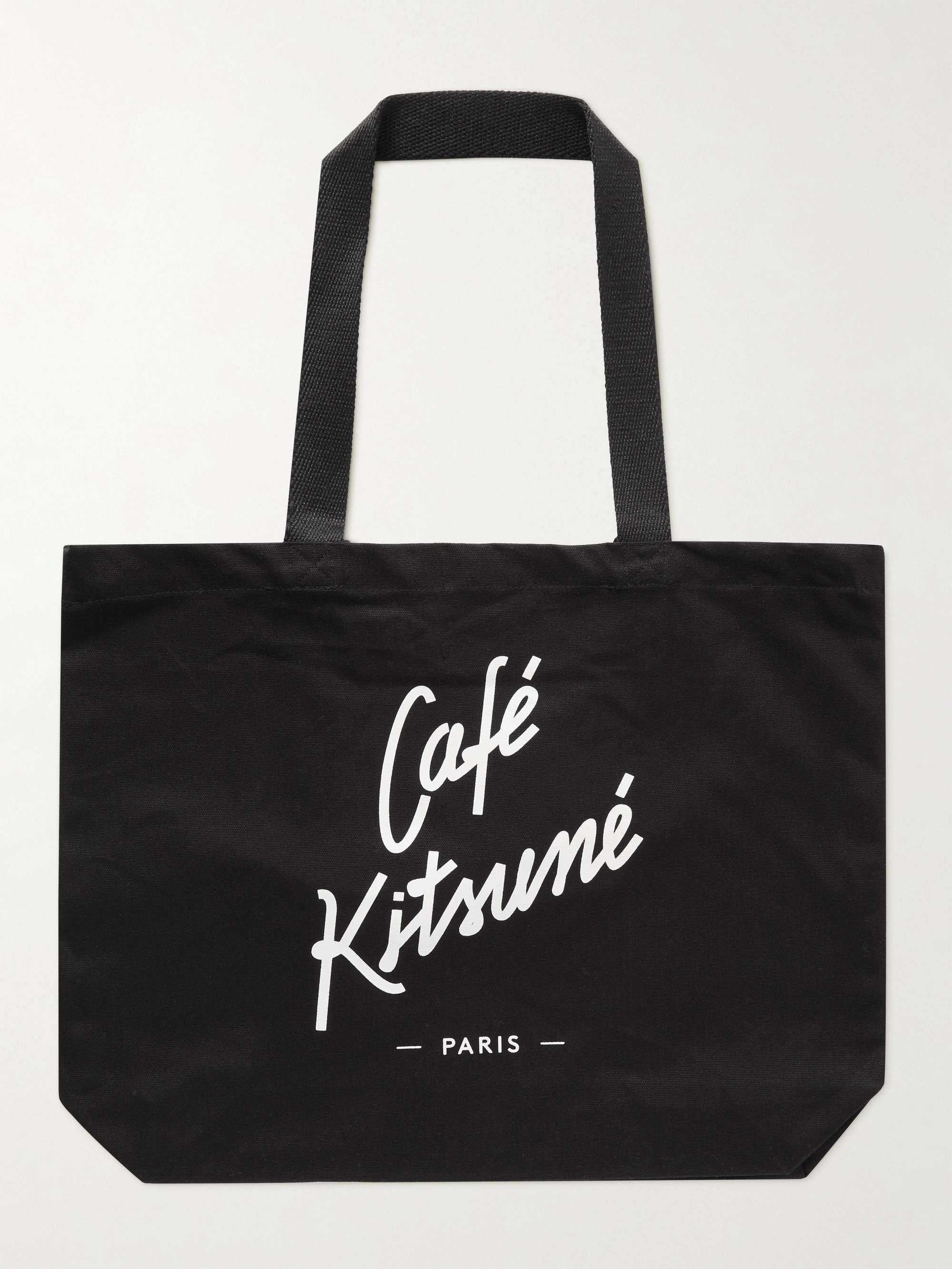 CAFÉ KITSUNÉ Logo-Print Cotton-Canvas Tote Bag