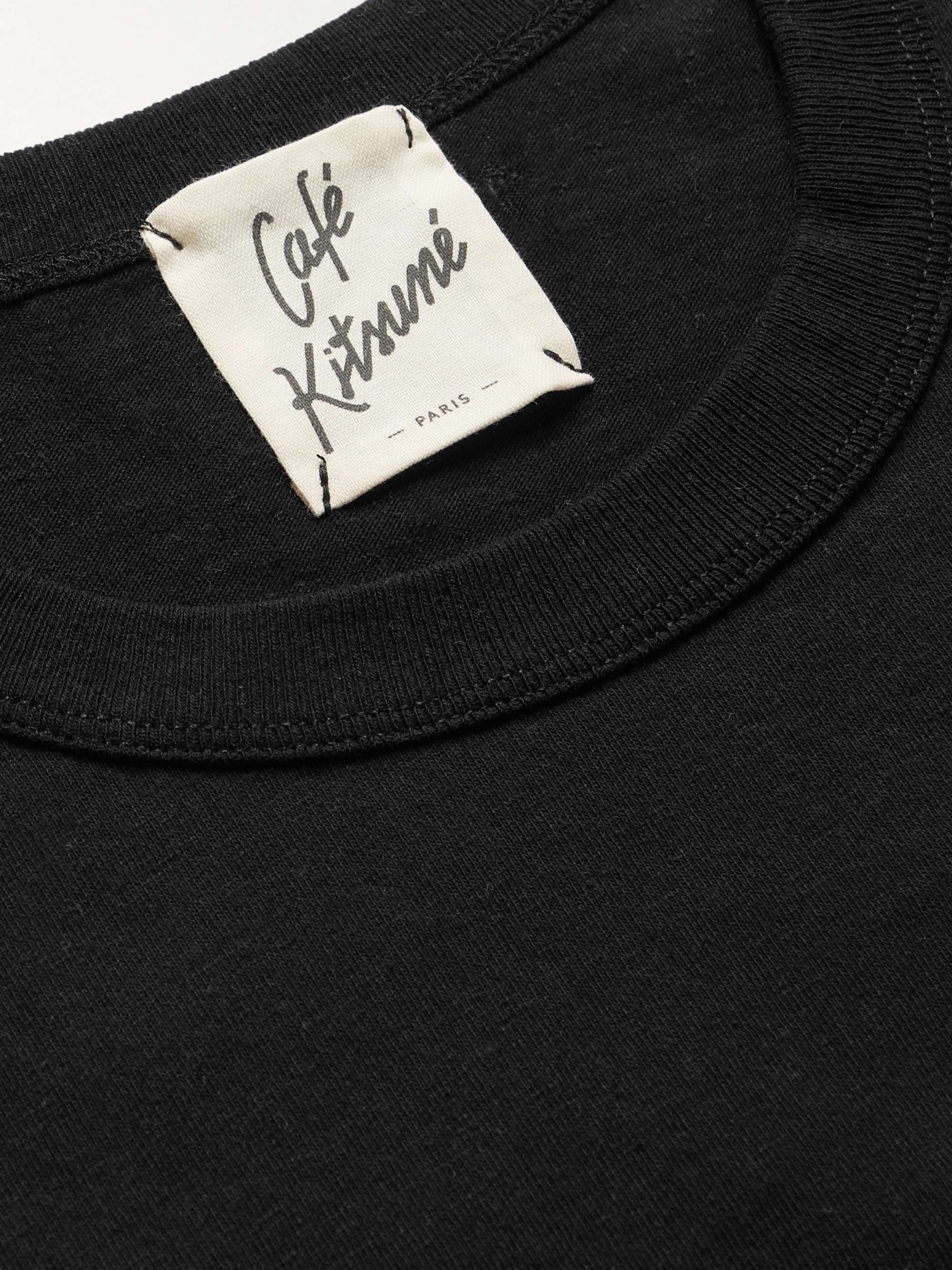 CAFÉ KITSUNÉ Logo-Print Cotton-Jersey T-Shirt