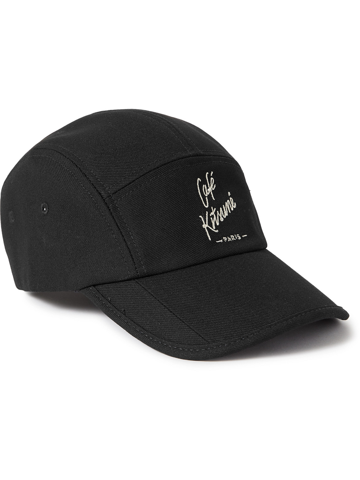 Café Kitsuné Logo-embroidered Cotton-blend Twill Baseball Cap In Black