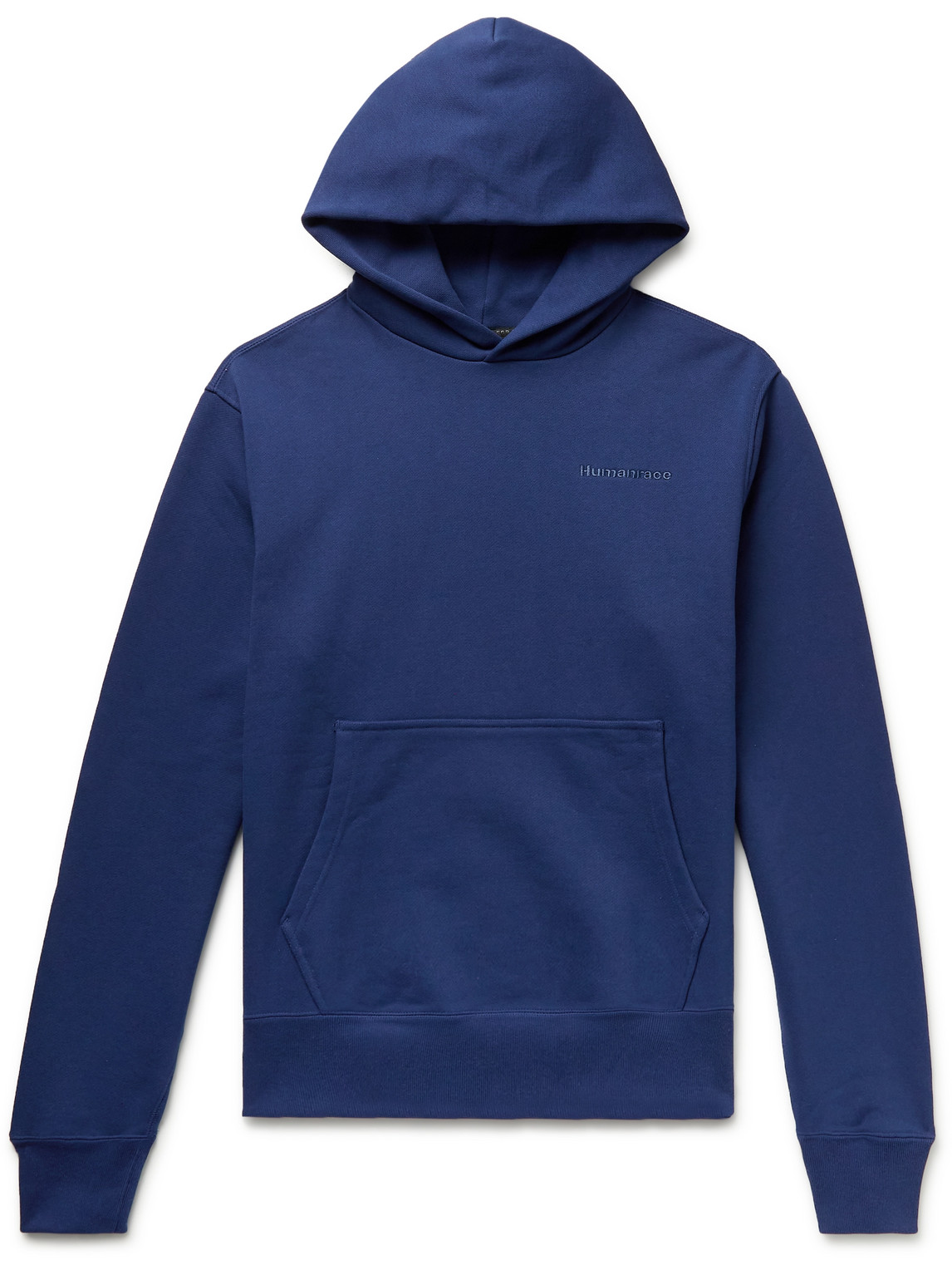Adidas Consortium Pharrell Williams Basics Loopback Cotton-jersey Hoodie In Blue