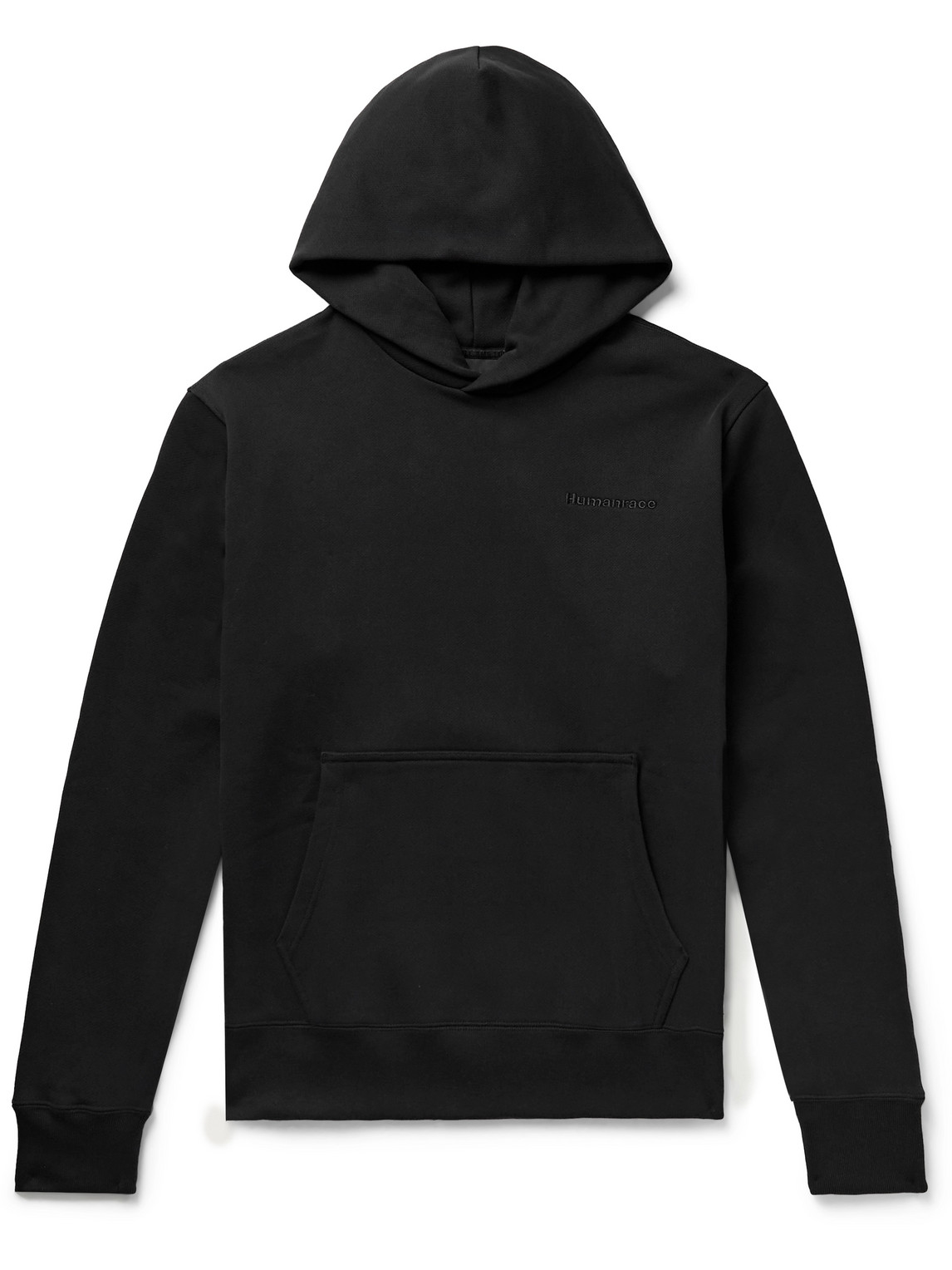 Adidas Consortium Pharrell Williams Basics Loopback Cotton-jersey Hoodie In Black