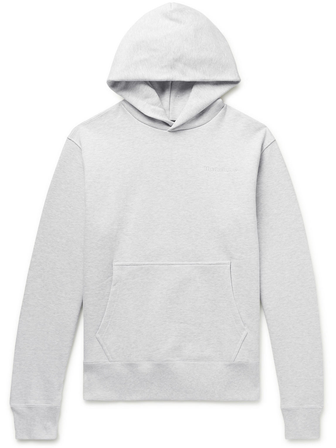 Adidas Consortium Pharrell Williams Basics Loopback Cotton-jersey Hoodie In Gray