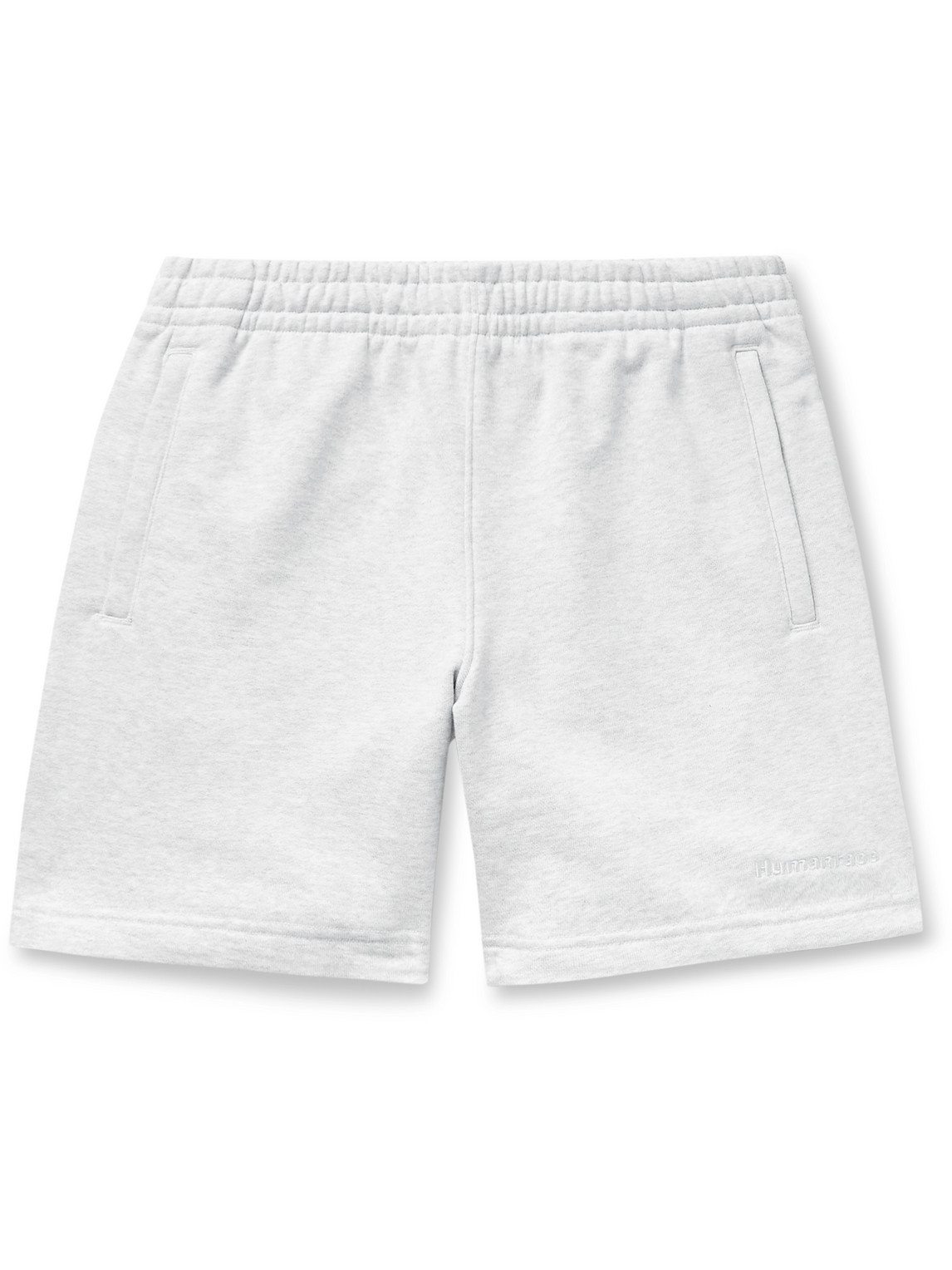 Adidas Consortium Pharrell Williams Basics Wide-leg Loopback Cotton-jersey Shorts In Grey