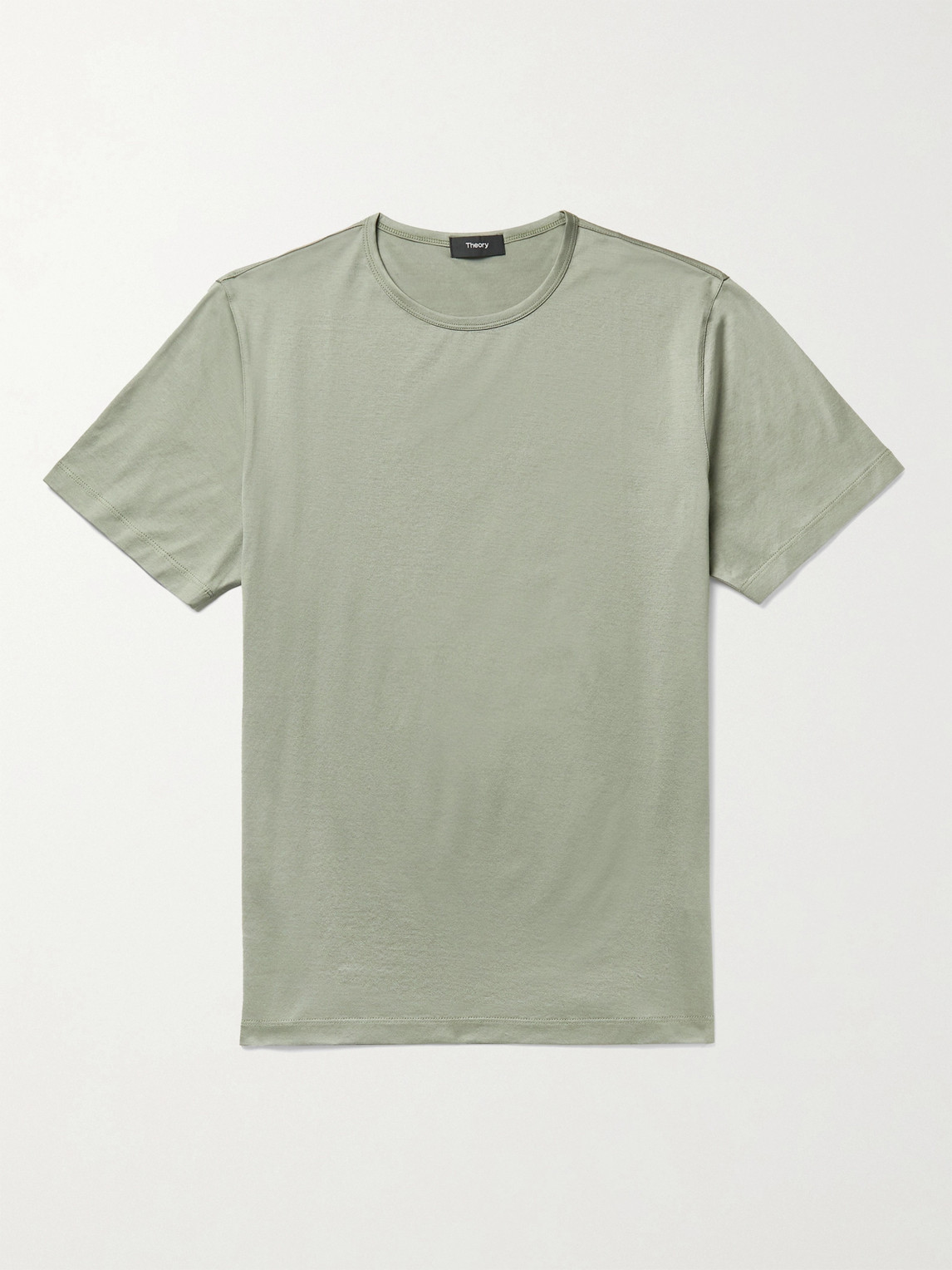 Theory Precise Slim-fit Mercerised Cotton-jersey T-shirt In Green