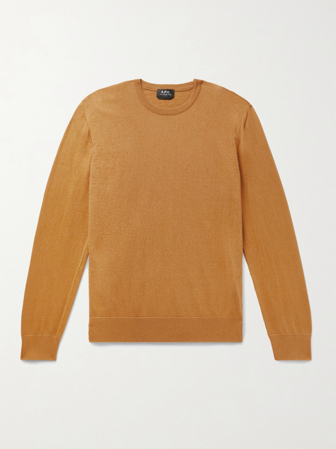 Apc Julien Slim-fit Cotton And Cashmere-blend Sweater In Yellow