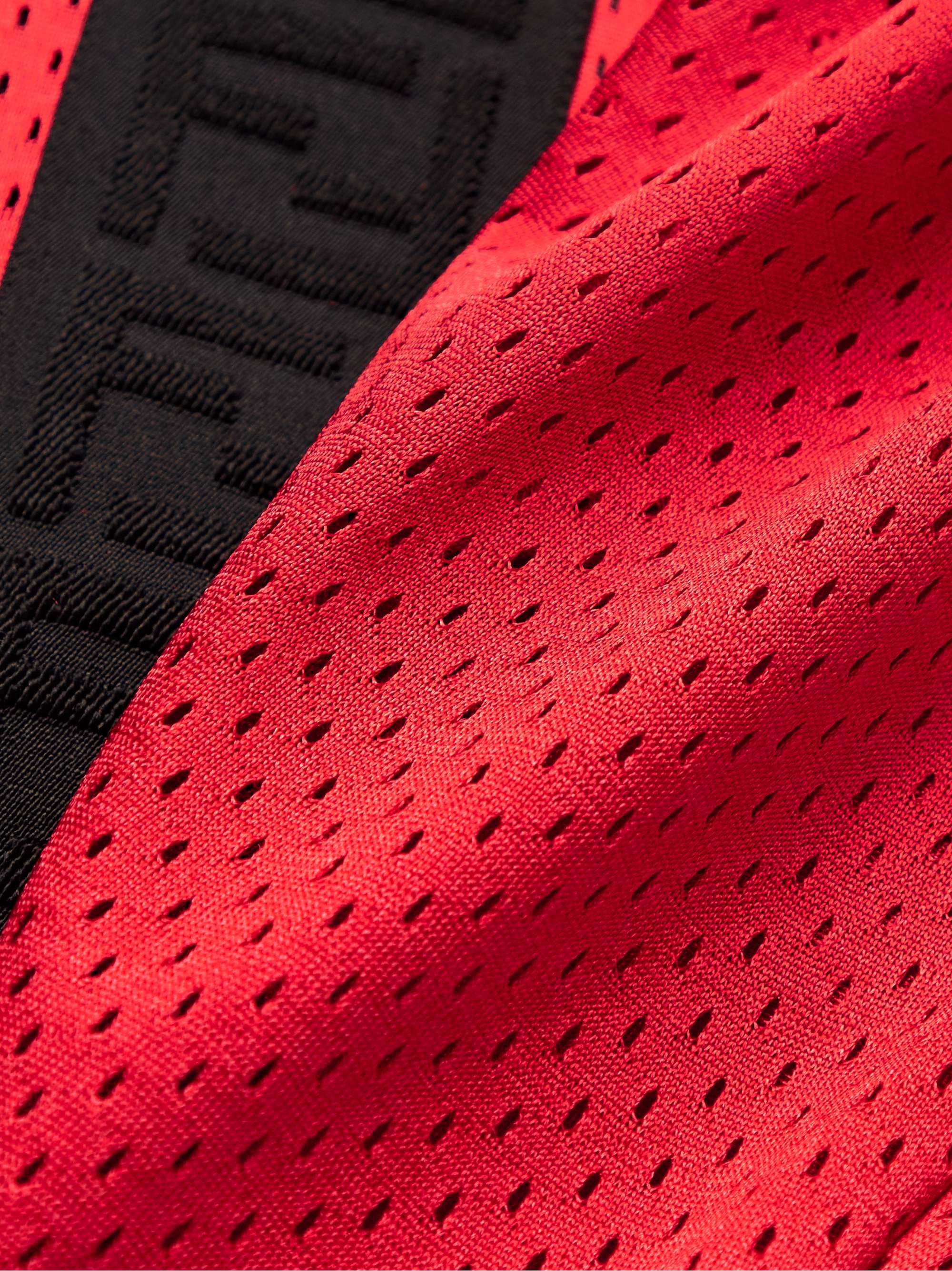 Red Logo-Trimmed Cotton-Mesh Track Pants | FENDI | MR PORTER