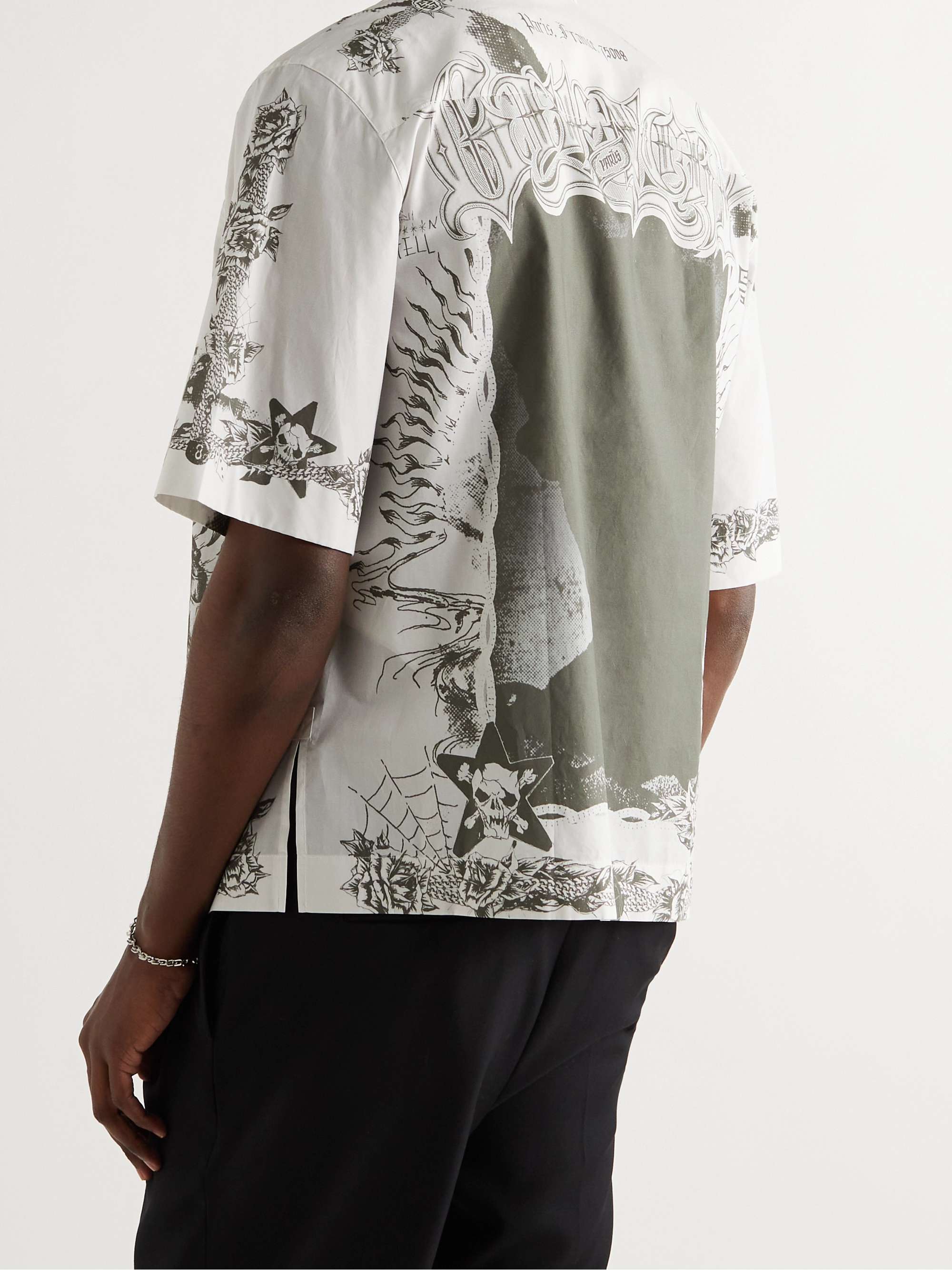 GIVENCHY Printed Cotton-Poplin Zip-Up Shirt