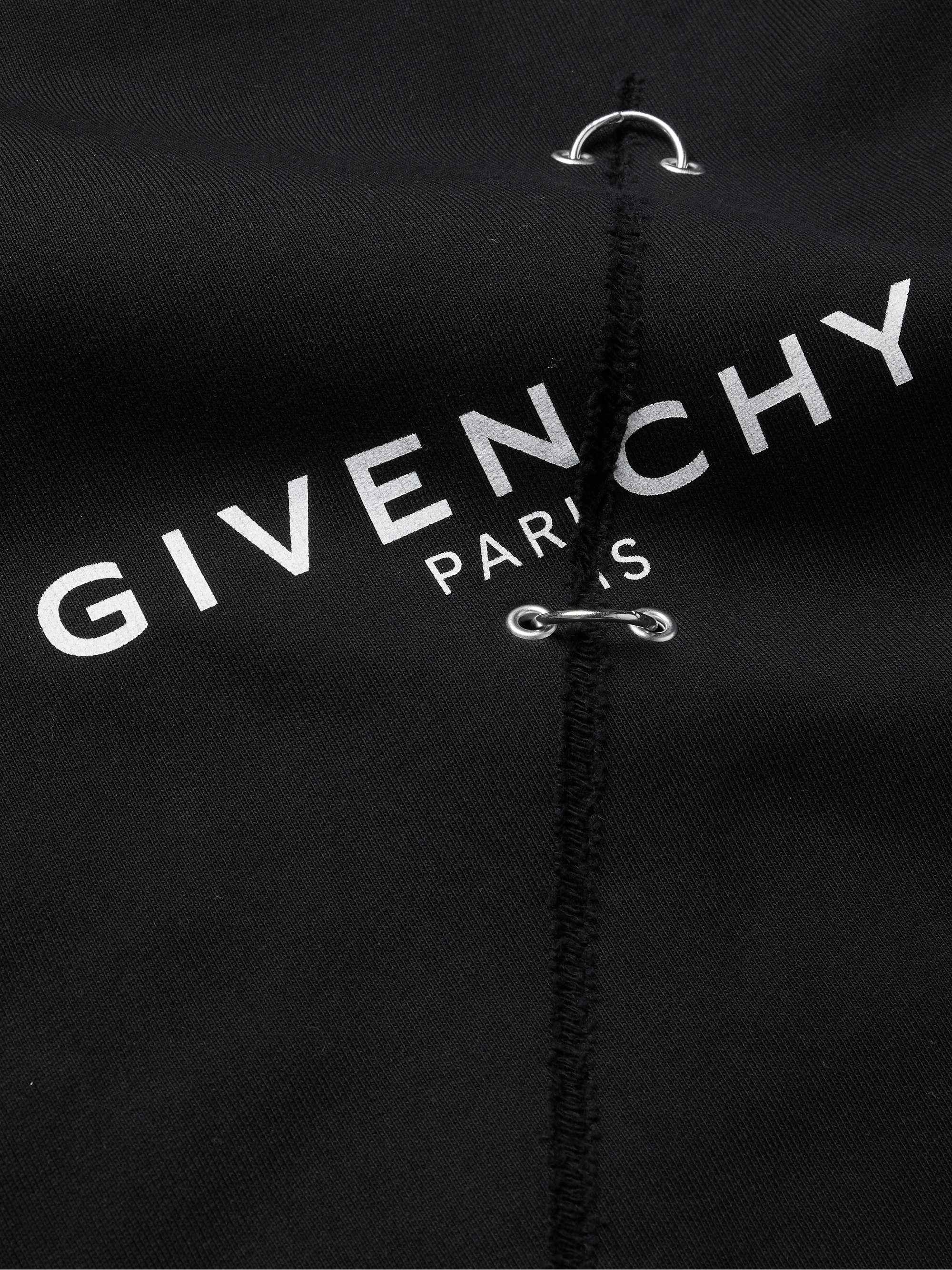 GIVENCHY Embellished Logo-Print Fleece-Back Cotton-Jersey Sweatshirt