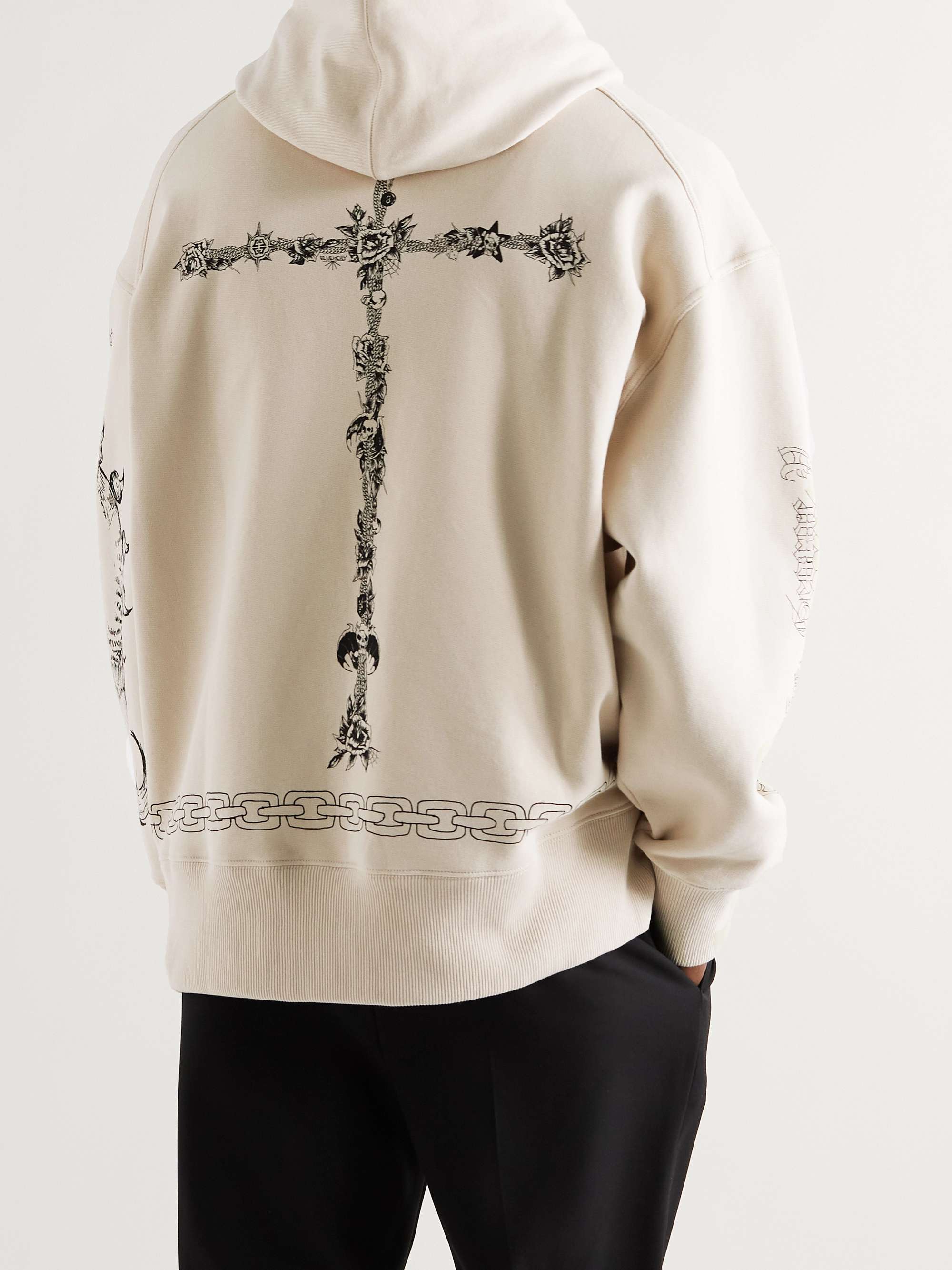 GIVENCHY Oversized Printed Cotton-Jersey Hoodie