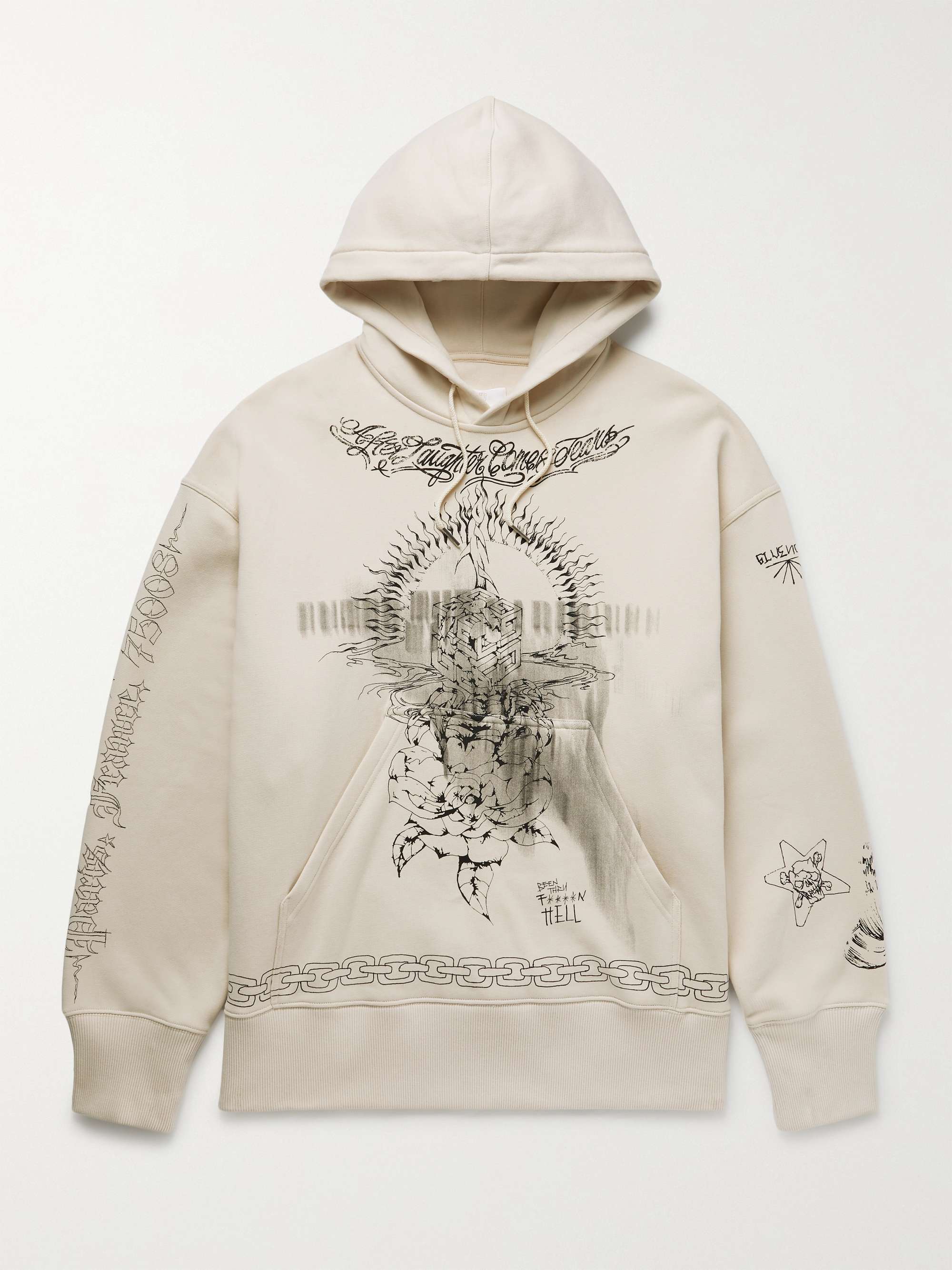 GIVENCHY Oversized Printed Cotton-Jersey Hoodie