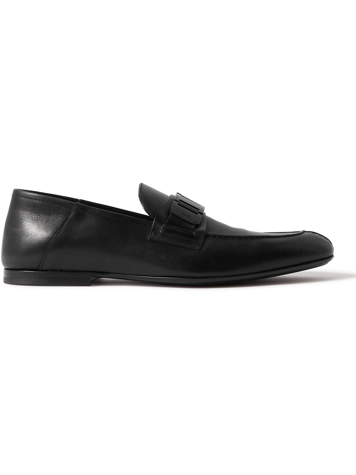 Dunhill Leathers LINK CHAIN-EMBELLISHED BRUSHED-LEATHER LOAFERS