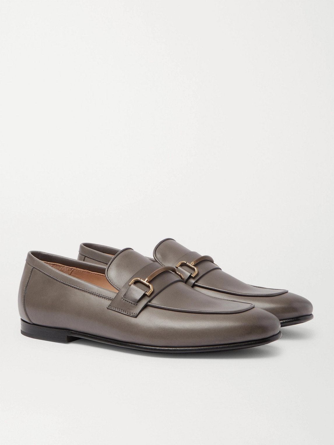 Dunhill Chiltern Leather Loafers In Grey