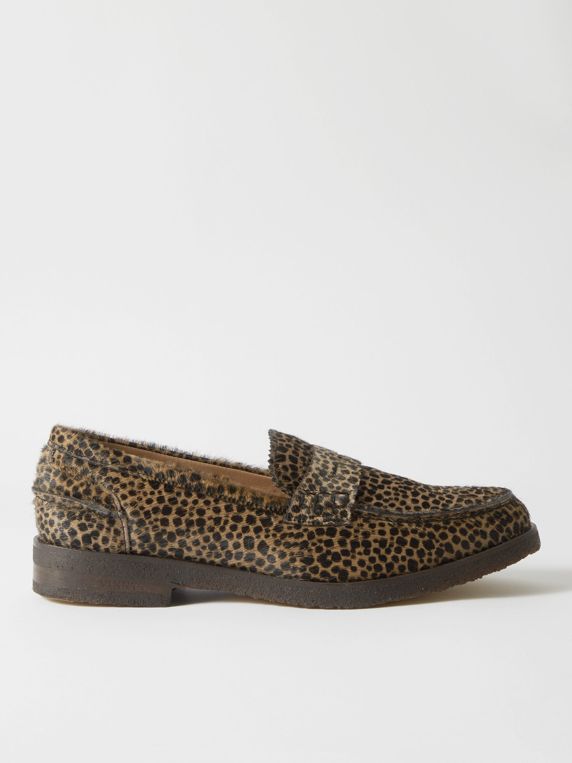 Vinny's Paname Leopard-print Calf Hair Penny Loafers In Brown
