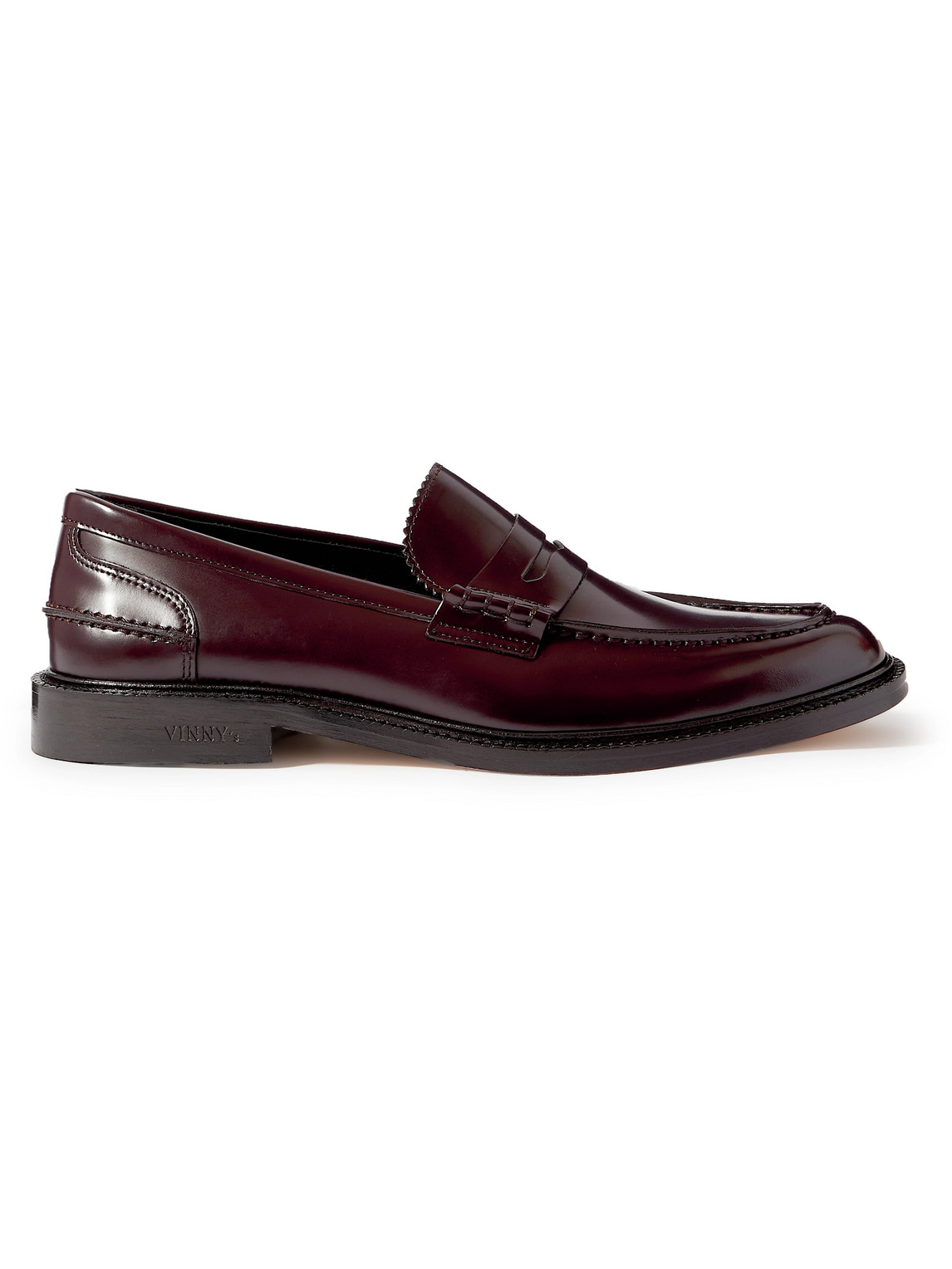 Vinny's Townee Leather Penny Loafers In Burgundy