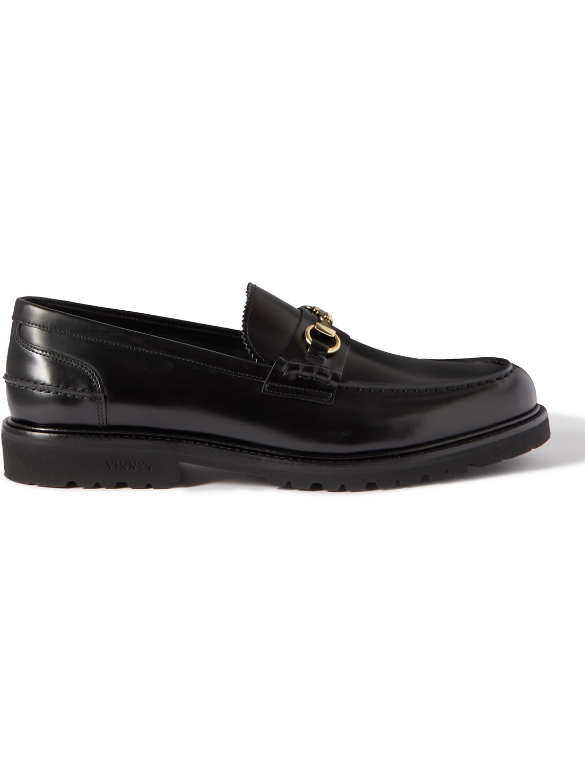 Vinny's Le Club Horsebit Leather Loafers In Black