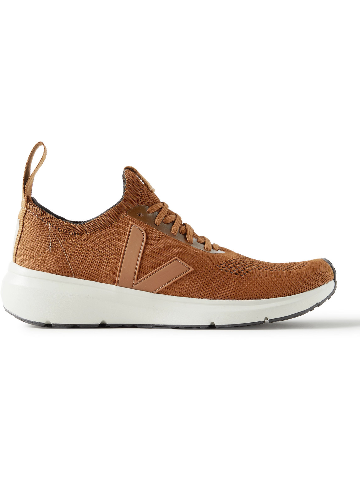 Rick Owens Veja Rubber-trimmed Stretch-knit Sneakers In Brown