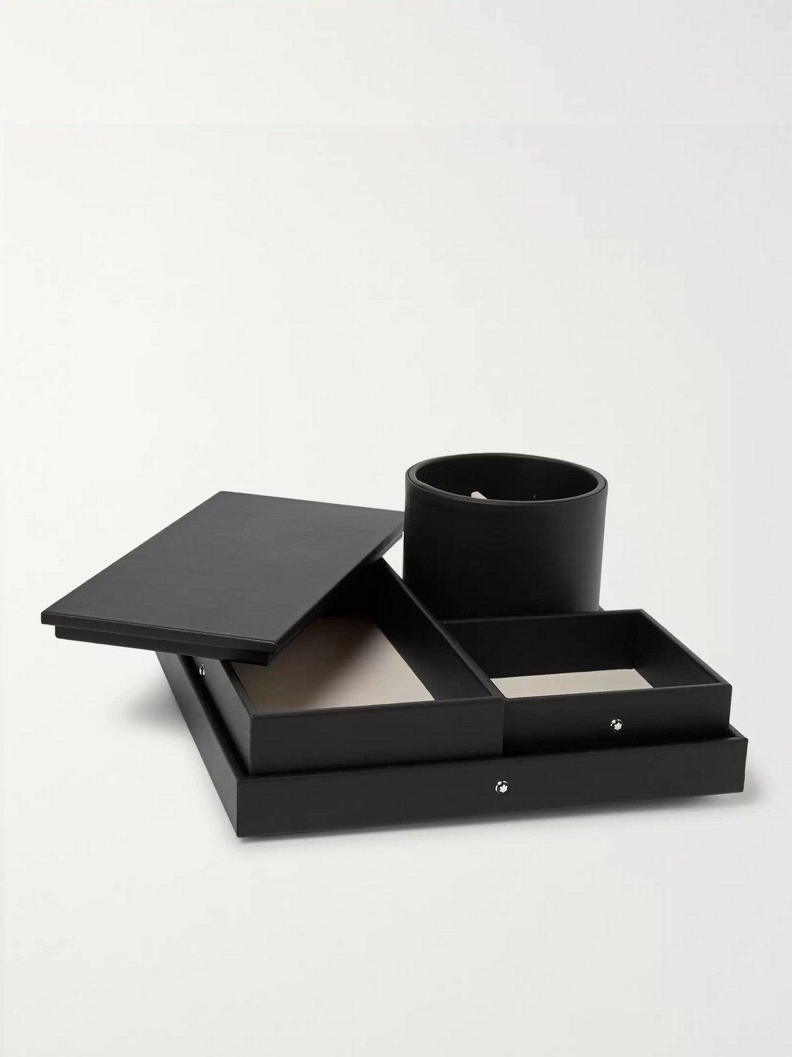 Montblanc Leather Desk Tray In Black