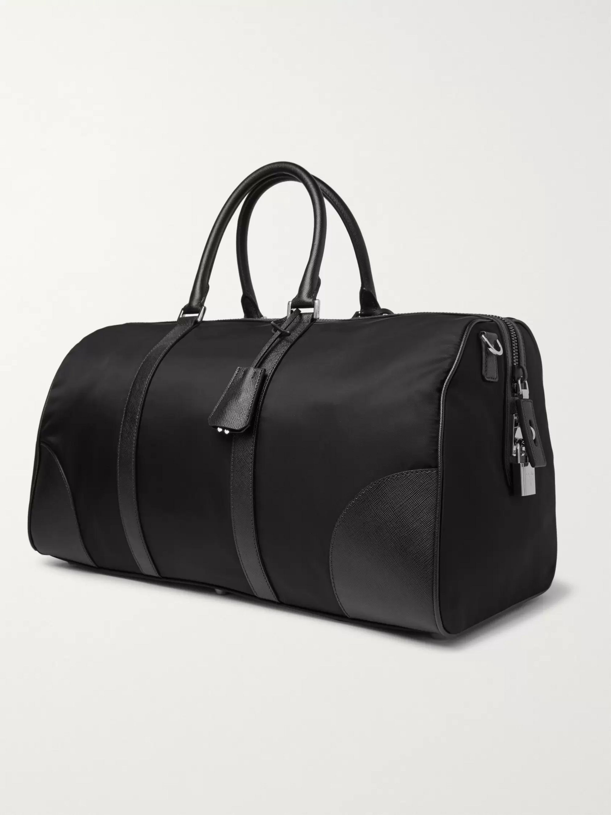 Saffiano Leather-Trimmed Nylon Holdall 